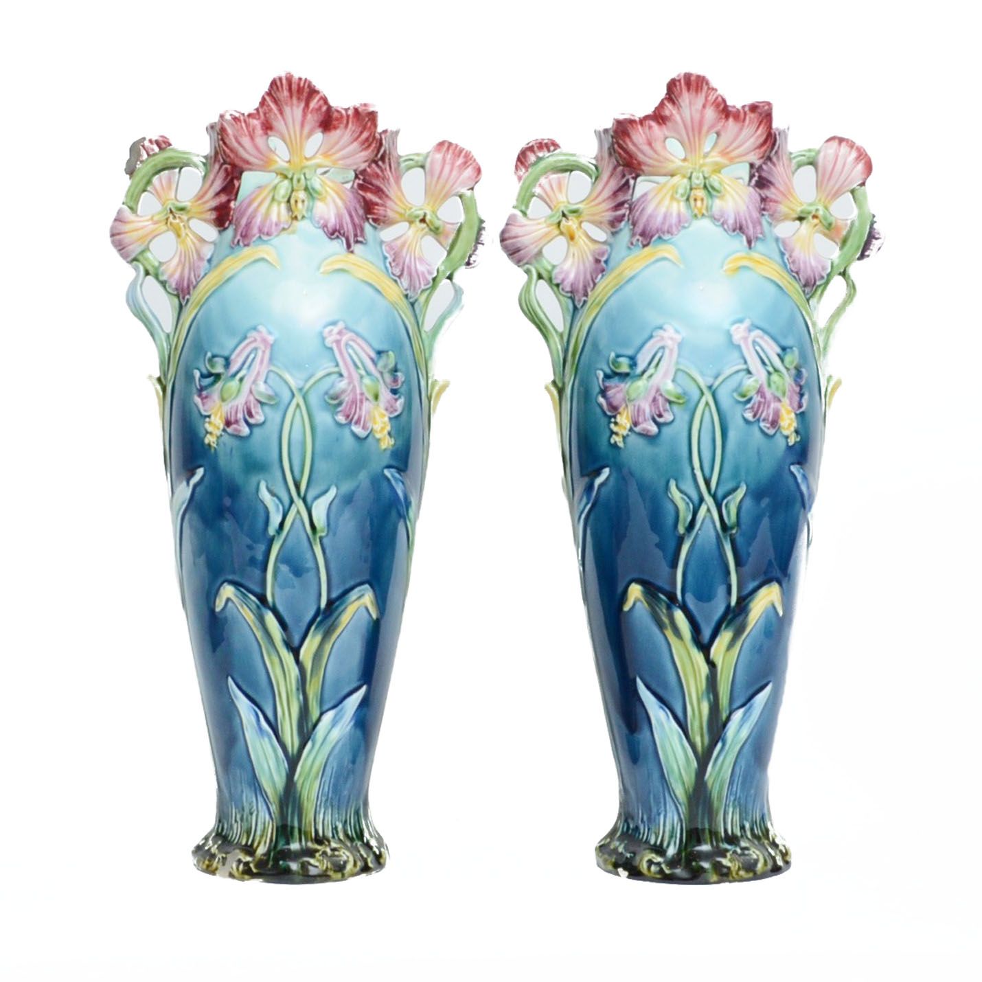 Pair of Majolica Vases