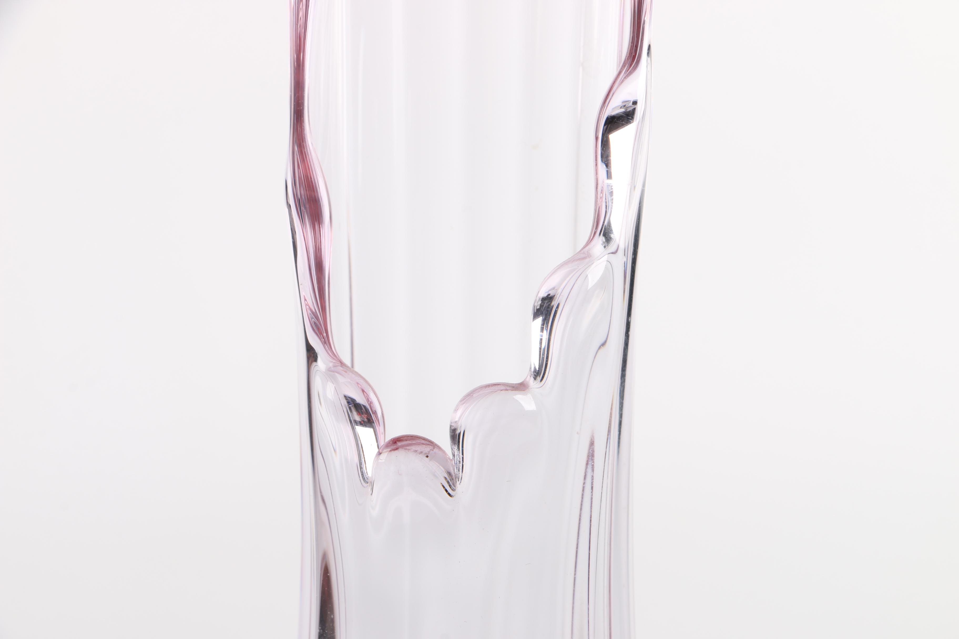 Vintage Fenton "Thumbprint Colonial Pink" Swung Glass Vase