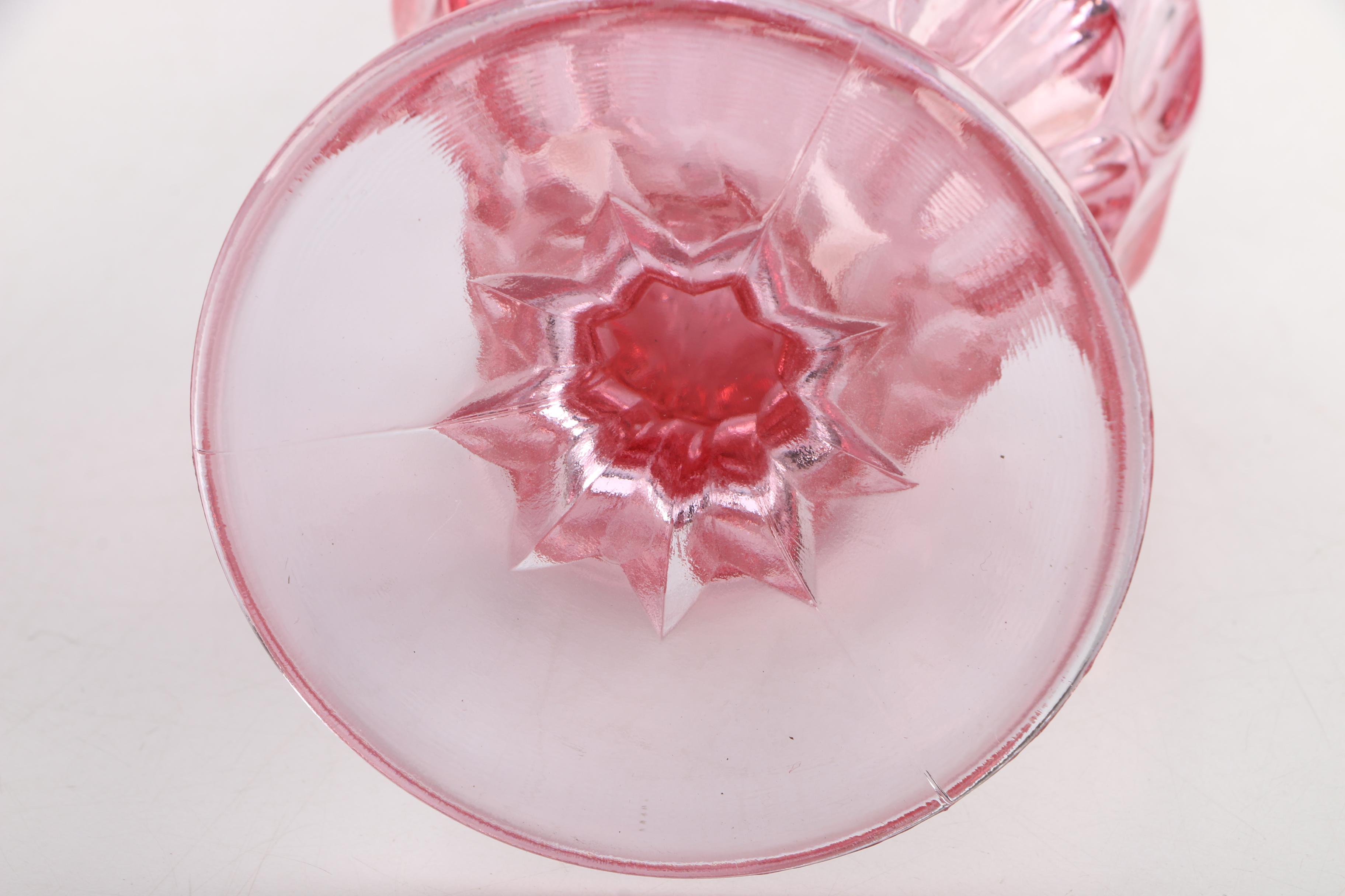 Vintage Fenton "Thumbprint Colonial Pink" Swung Glass Vase