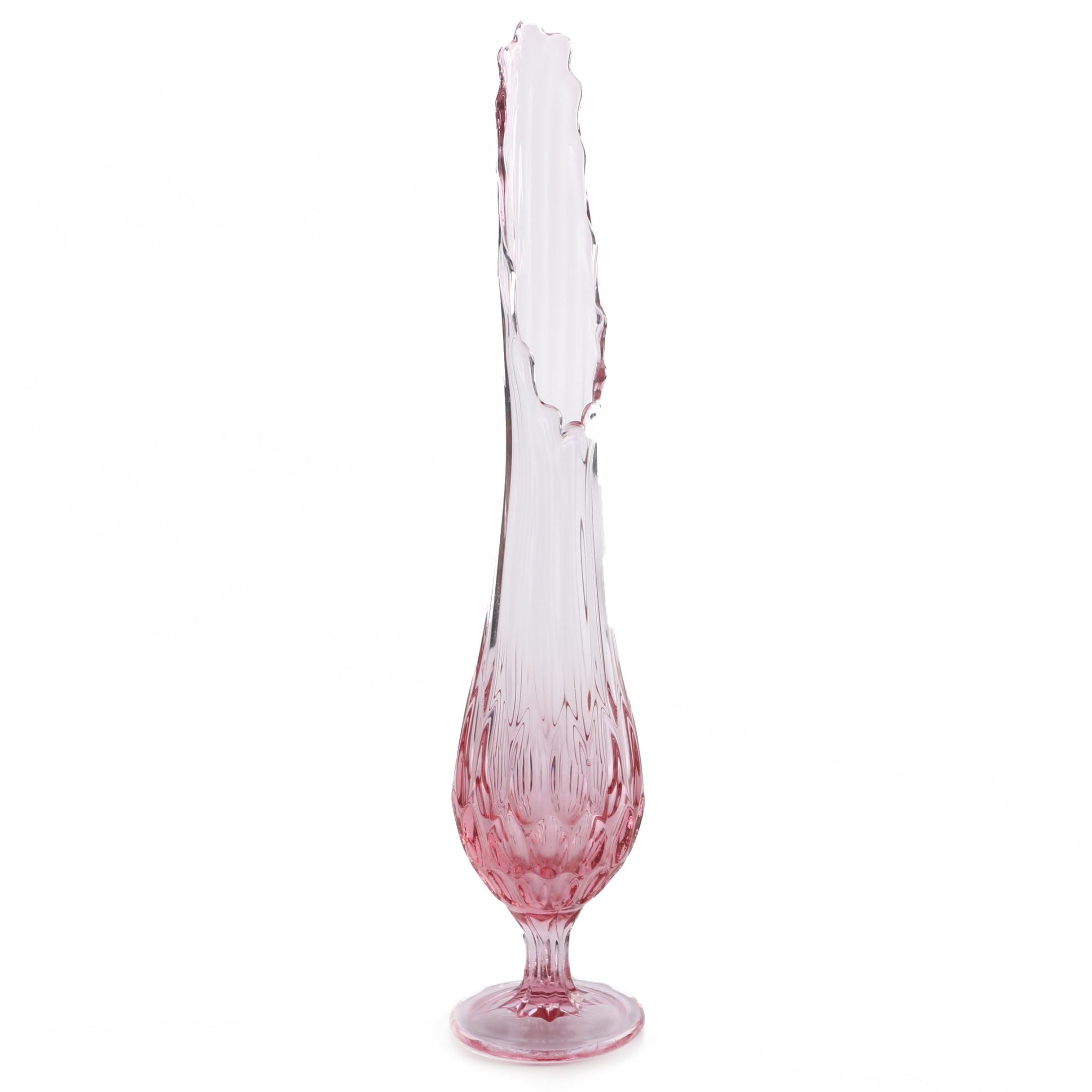 Vintage Fenton "Thumbprint Colonial Pink" Swung Glass Vase