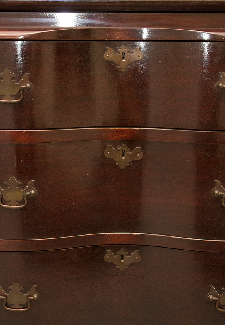 Maddox Slant-Front Secretary Desk Over Serpentine Drawers