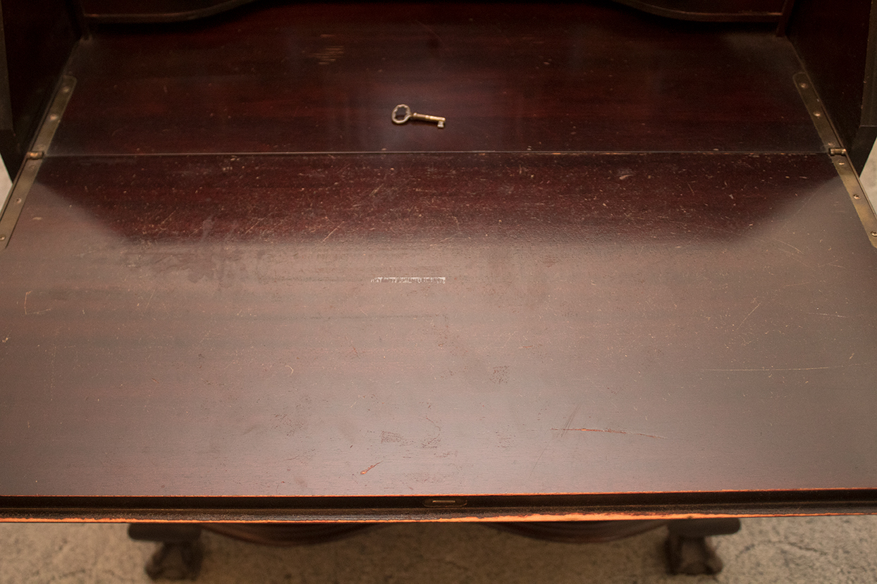 Maddox Slant-Front Secretary Desk Over Serpentine Drawers