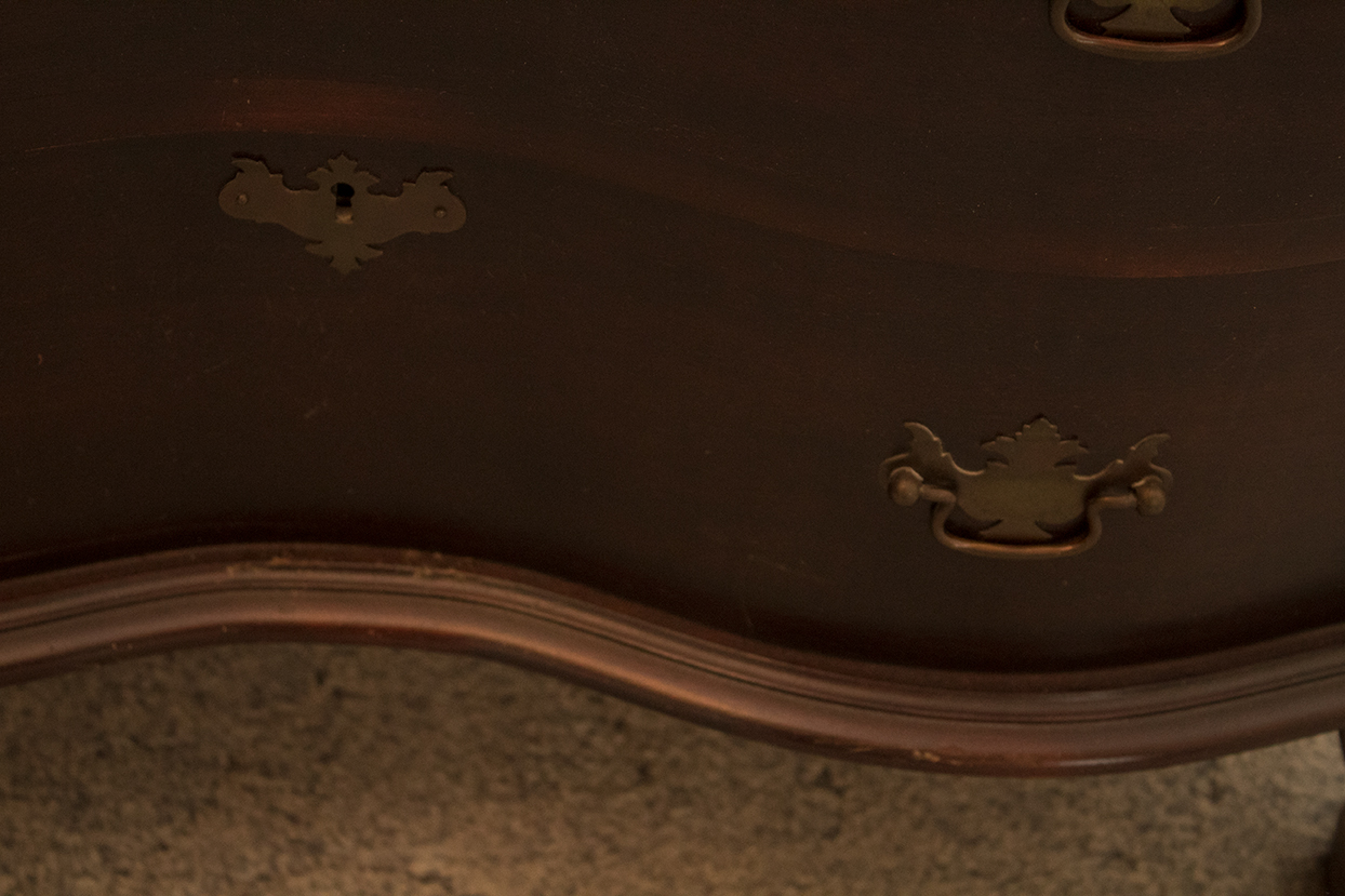 Maddox Slant-Front Secretary Desk Over Serpentine Drawers