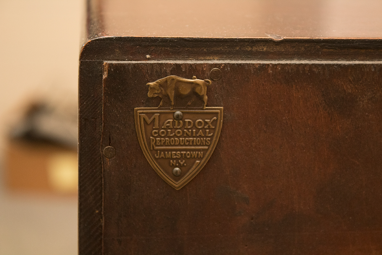 Maddox Slant-Front Secretary Desk Over Serpentine Drawers