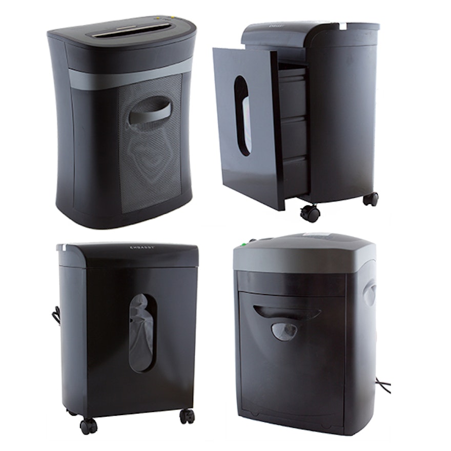 Four Electric Paper Shredders