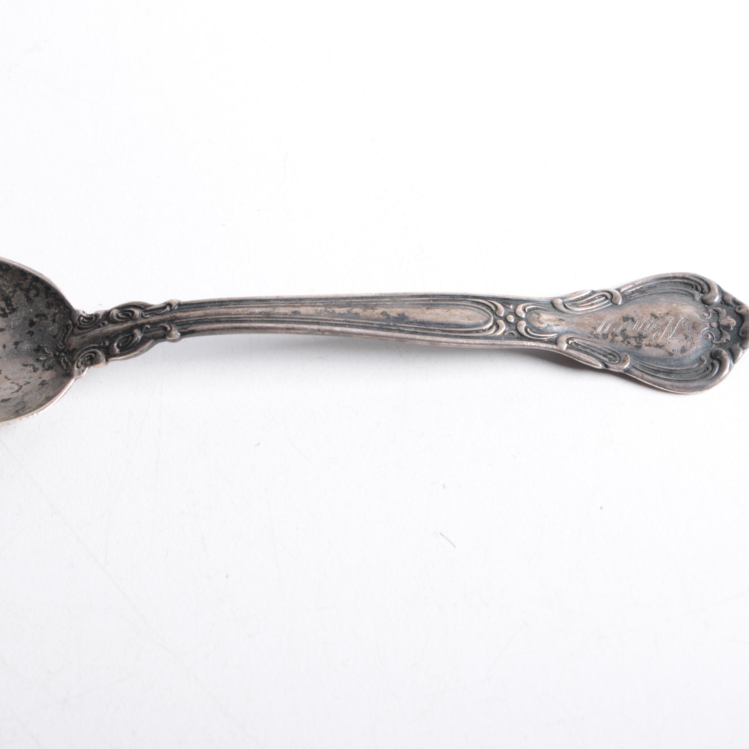 Engraved Gorham "Chantilly" Sterling Silver Fork and Spoon