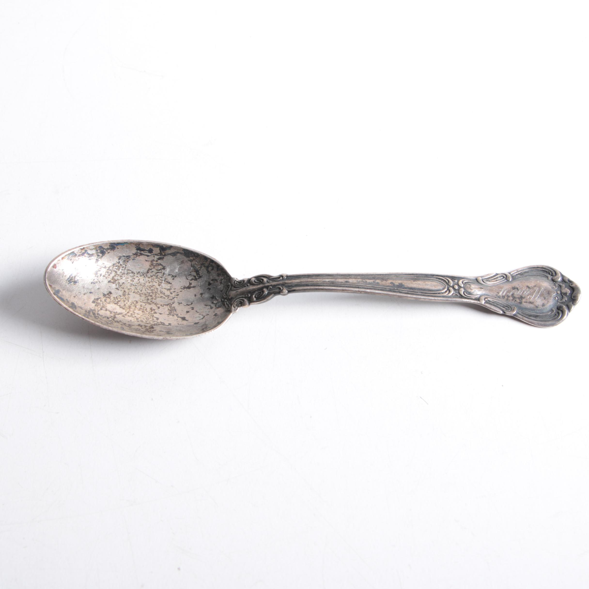 Engraved Gorham "Chantilly" Sterling Silver Fork and Spoon