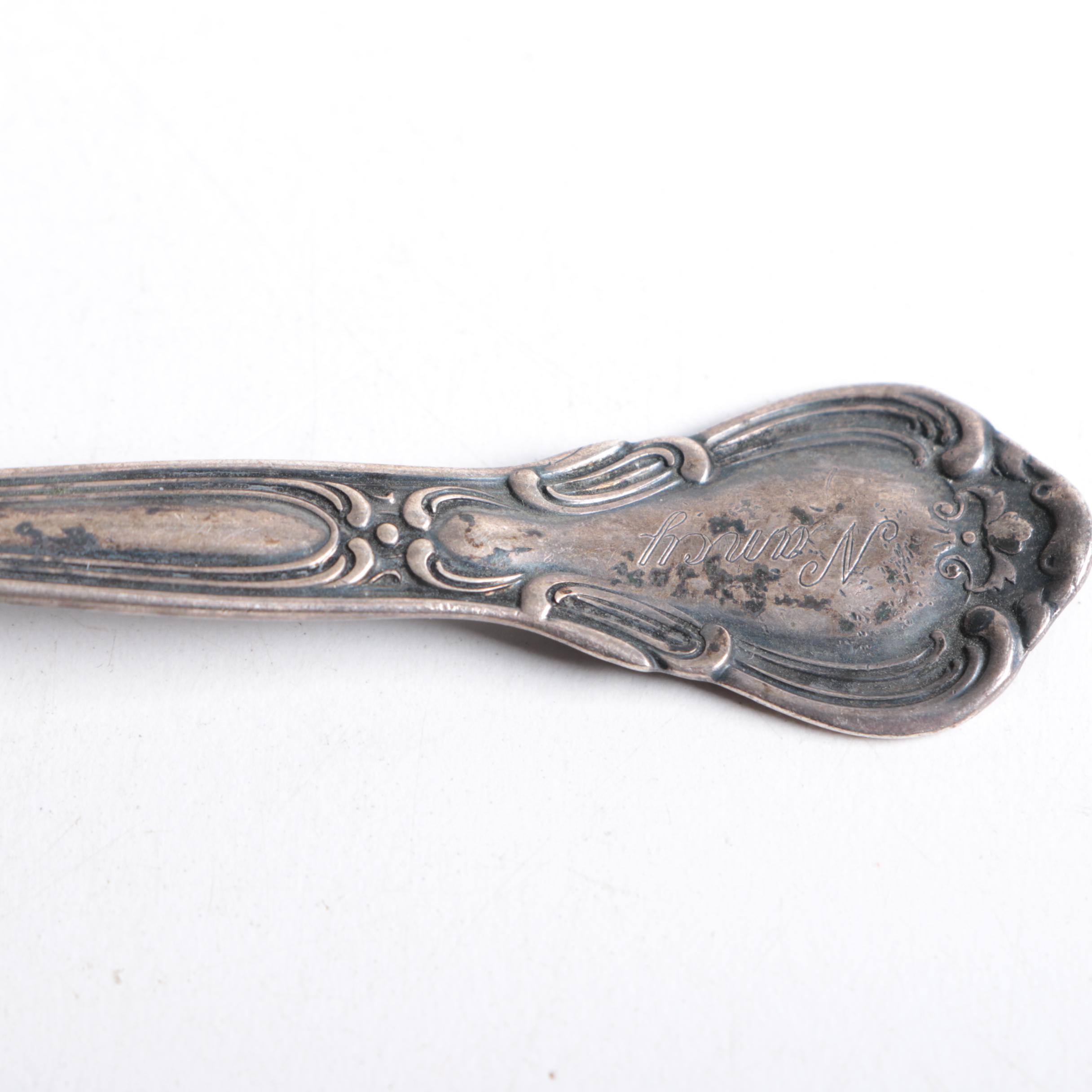 Engraved Gorham "Chantilly" Sterling Silver Fork and Spoon