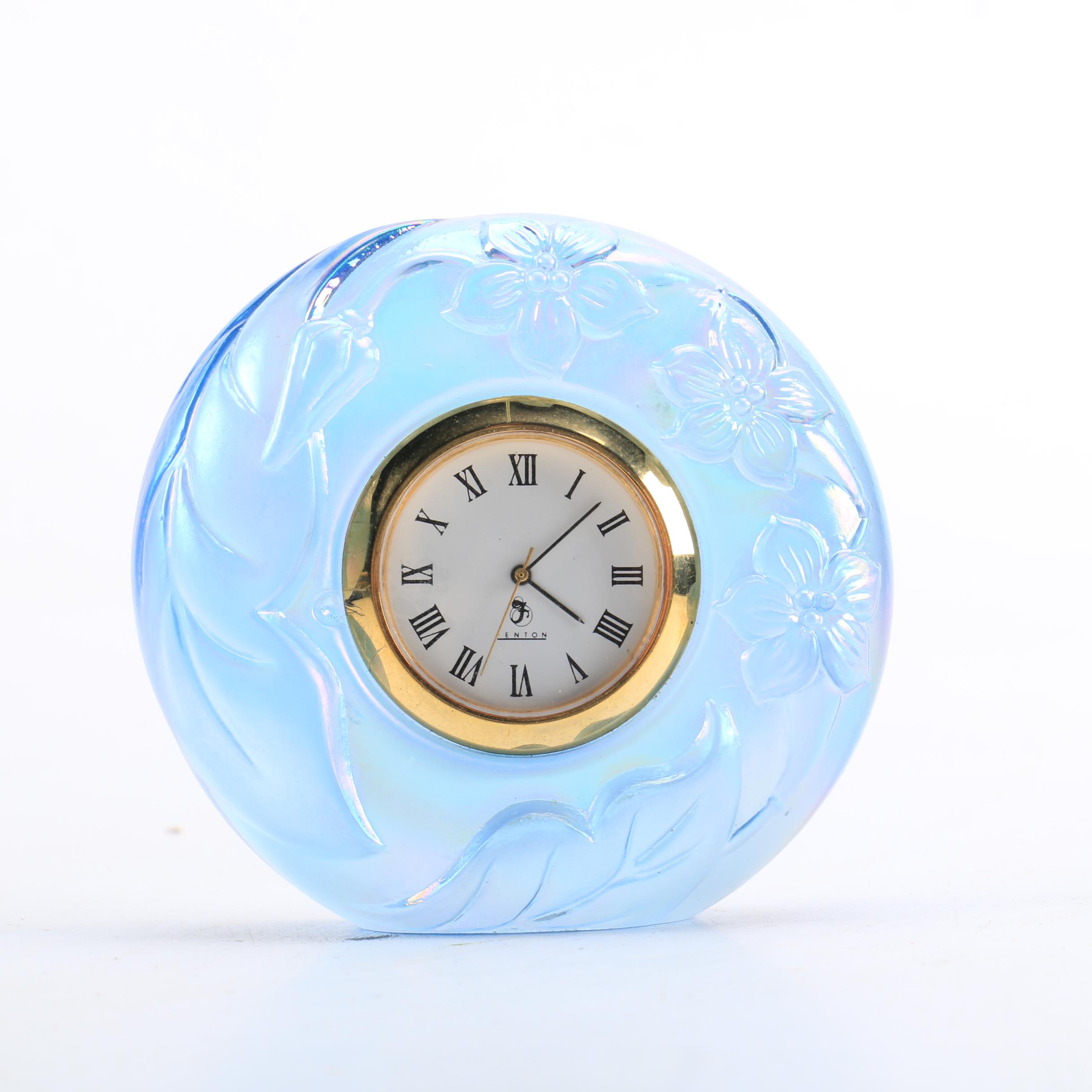 Fenton Art Glass Shelf Clock