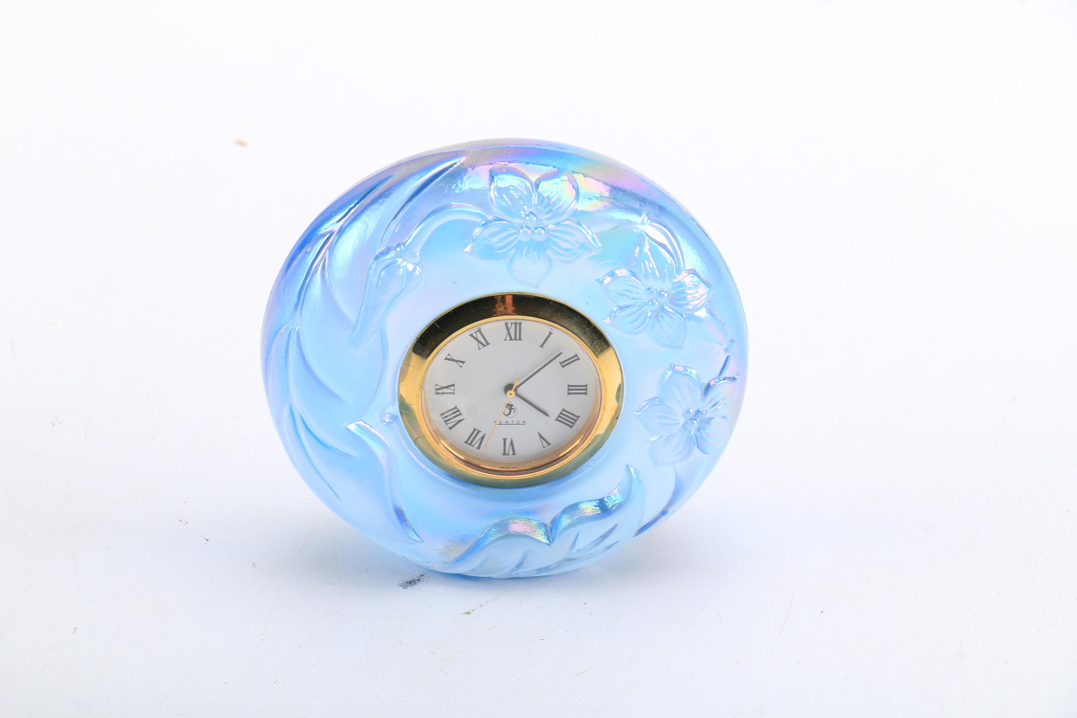 Fenton Art Glass Shelf Clock