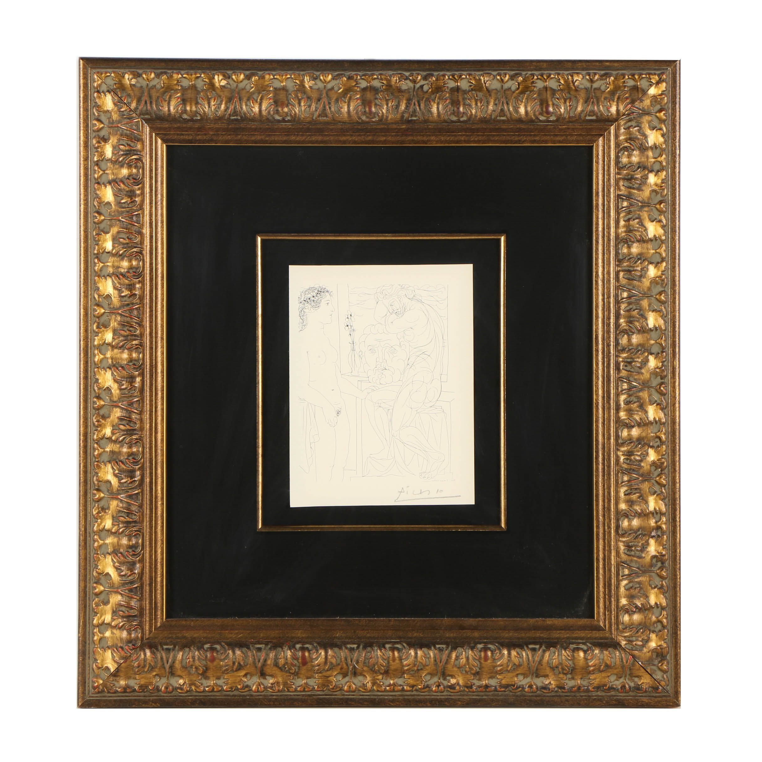 Reproduction Lithograph After Pablo Picasso's "Modèle nu et Sculptures"