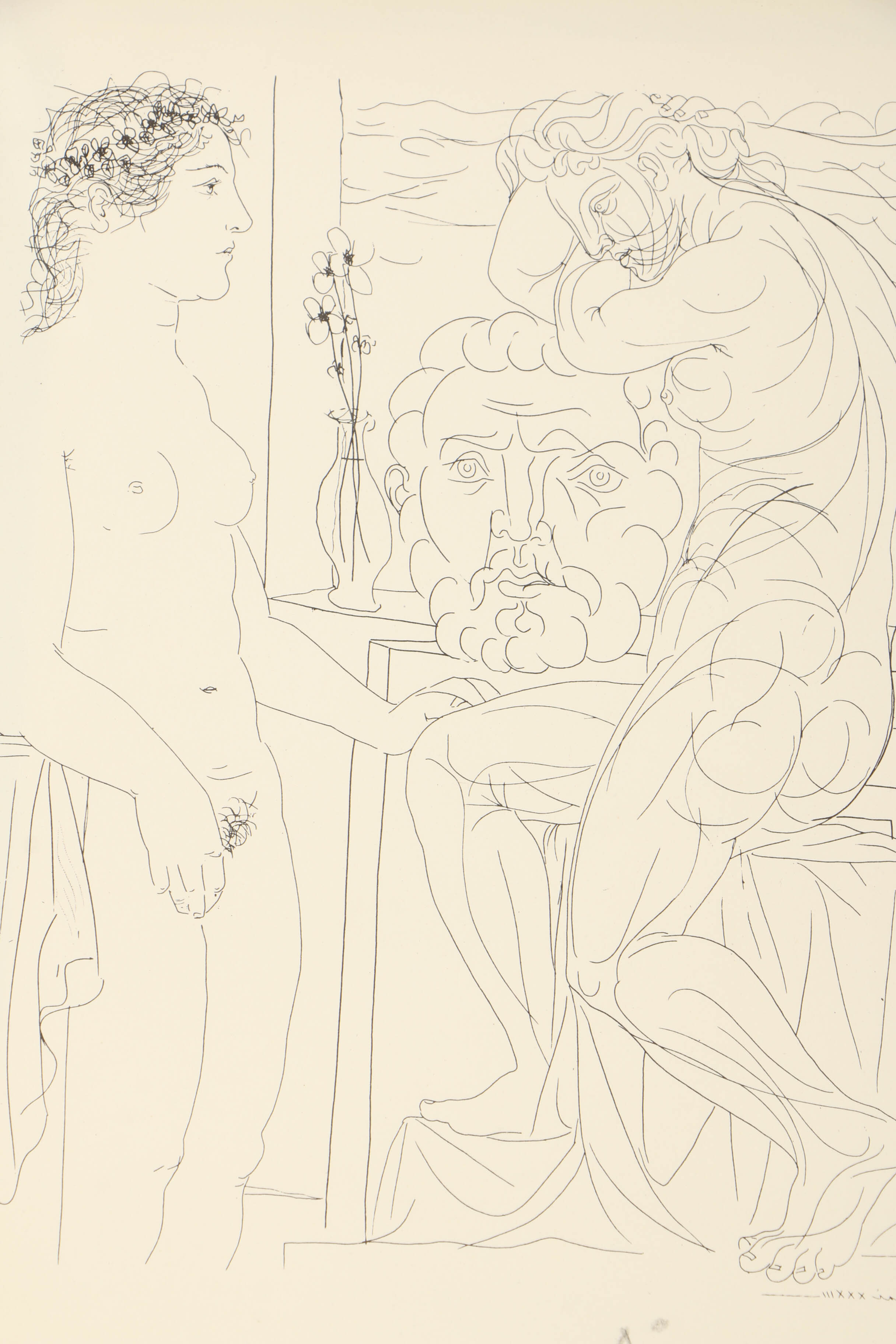 Reproduction Lithograph After Pablo Picasso's "Modèle nu et Sculptures"