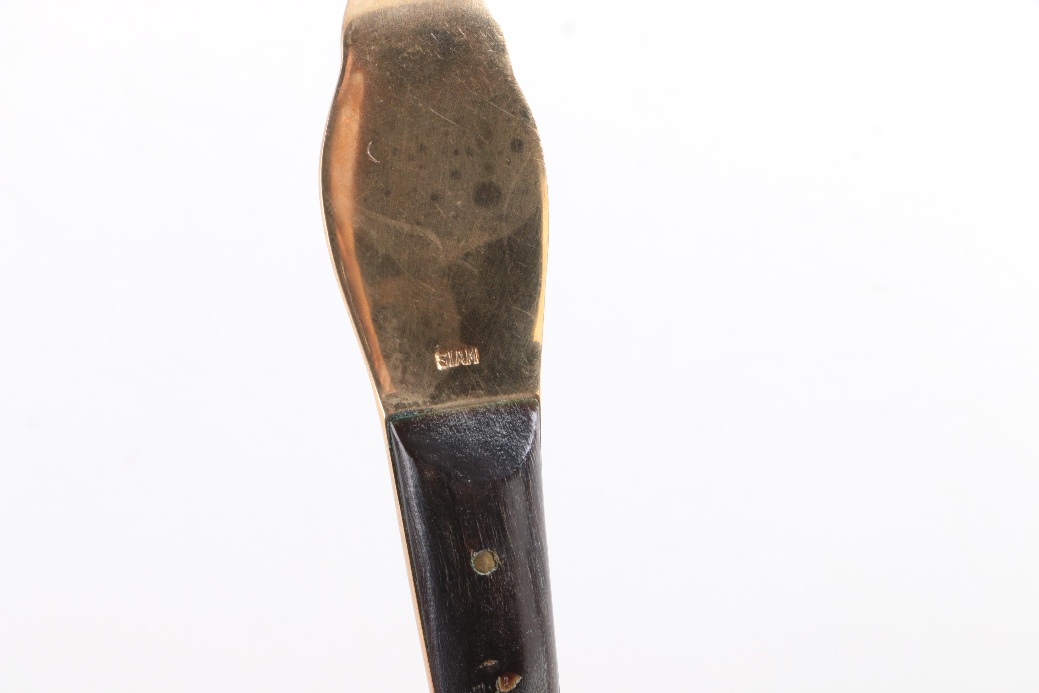 Siam Brass-Toned Flatware Set with Wooden Handles