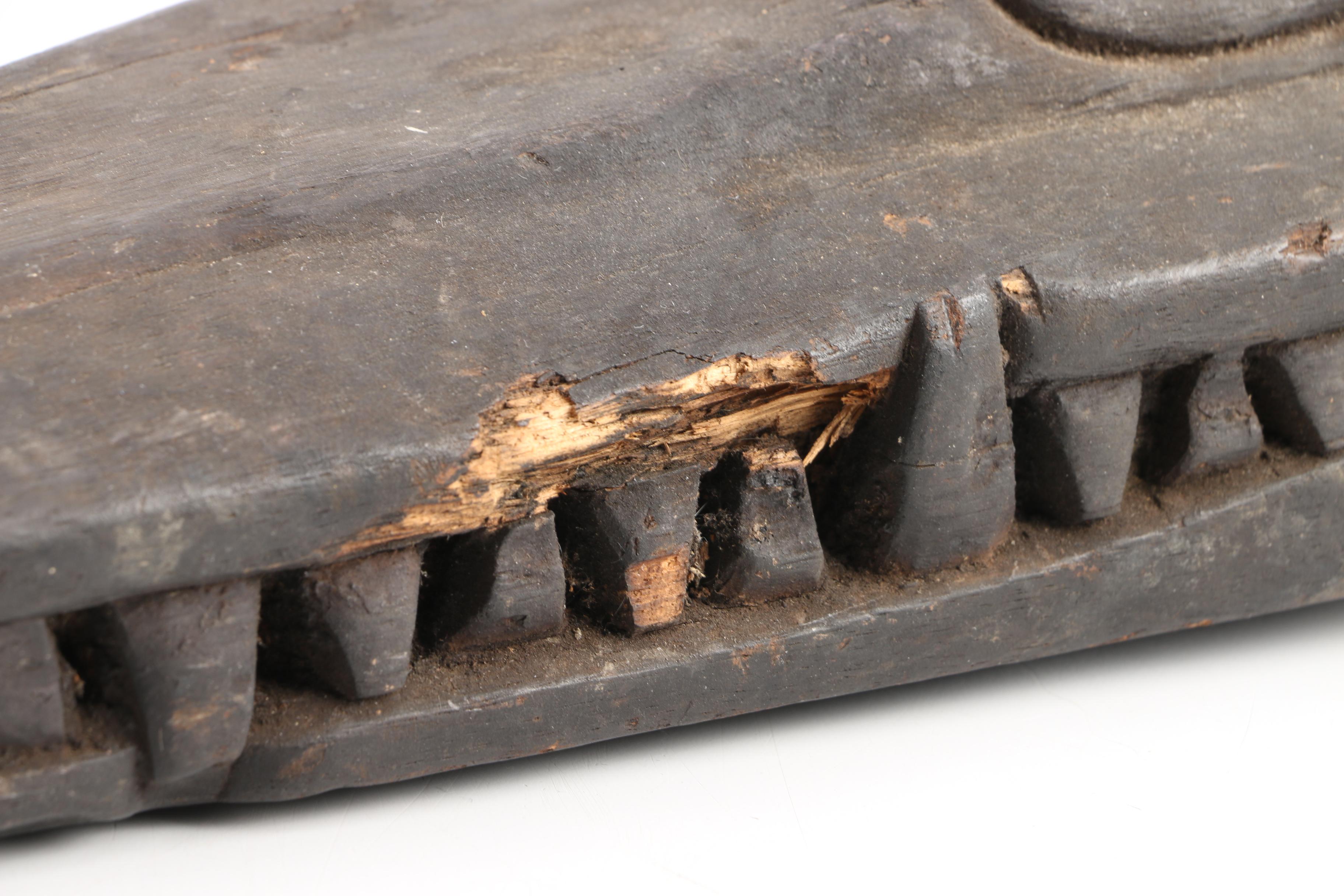 New Guinean Sepik River Style Wooden Crocodile Head Canoe Prow