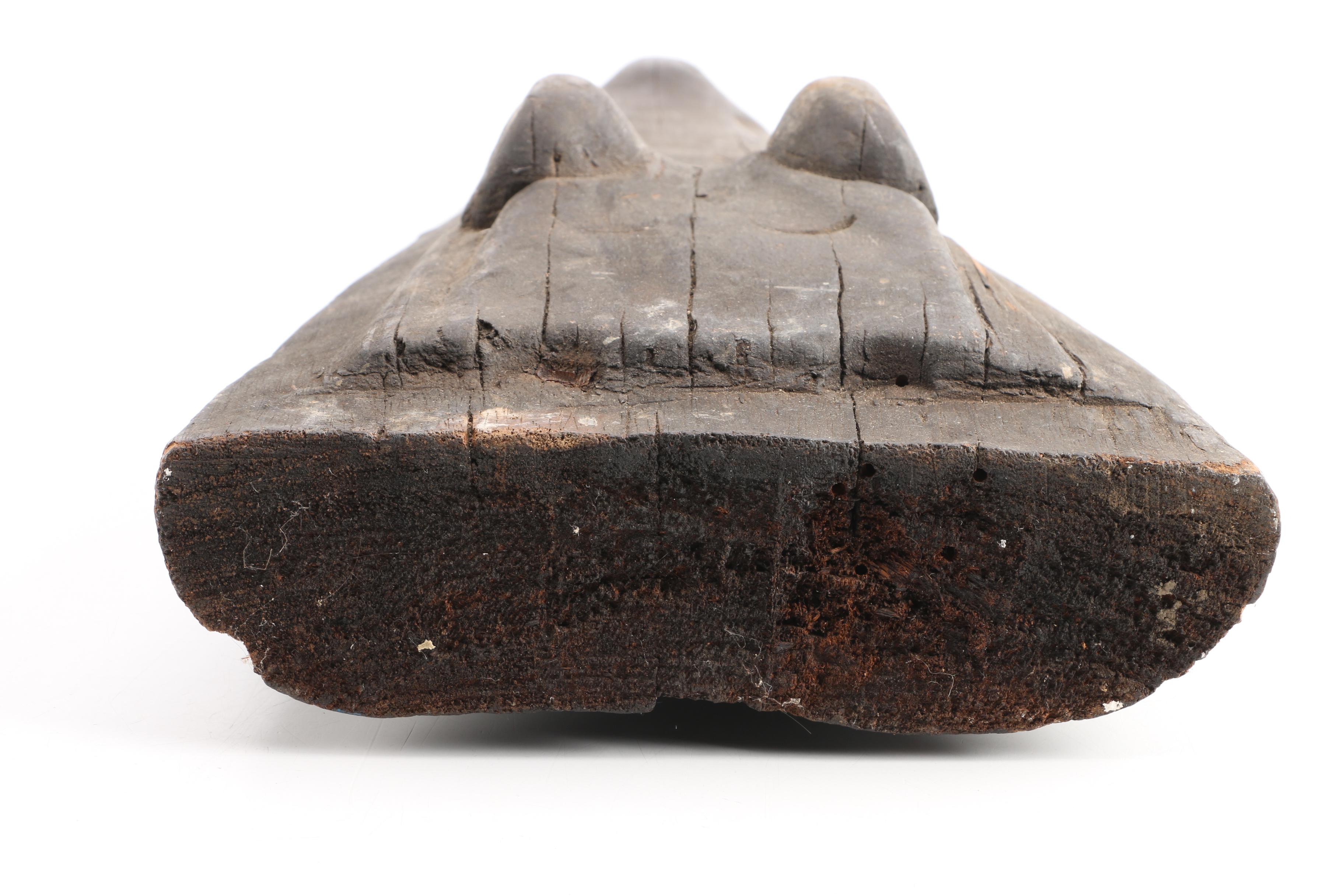 New Guinean Sepik River Style Wooden Crocodile Head Canoe Prow