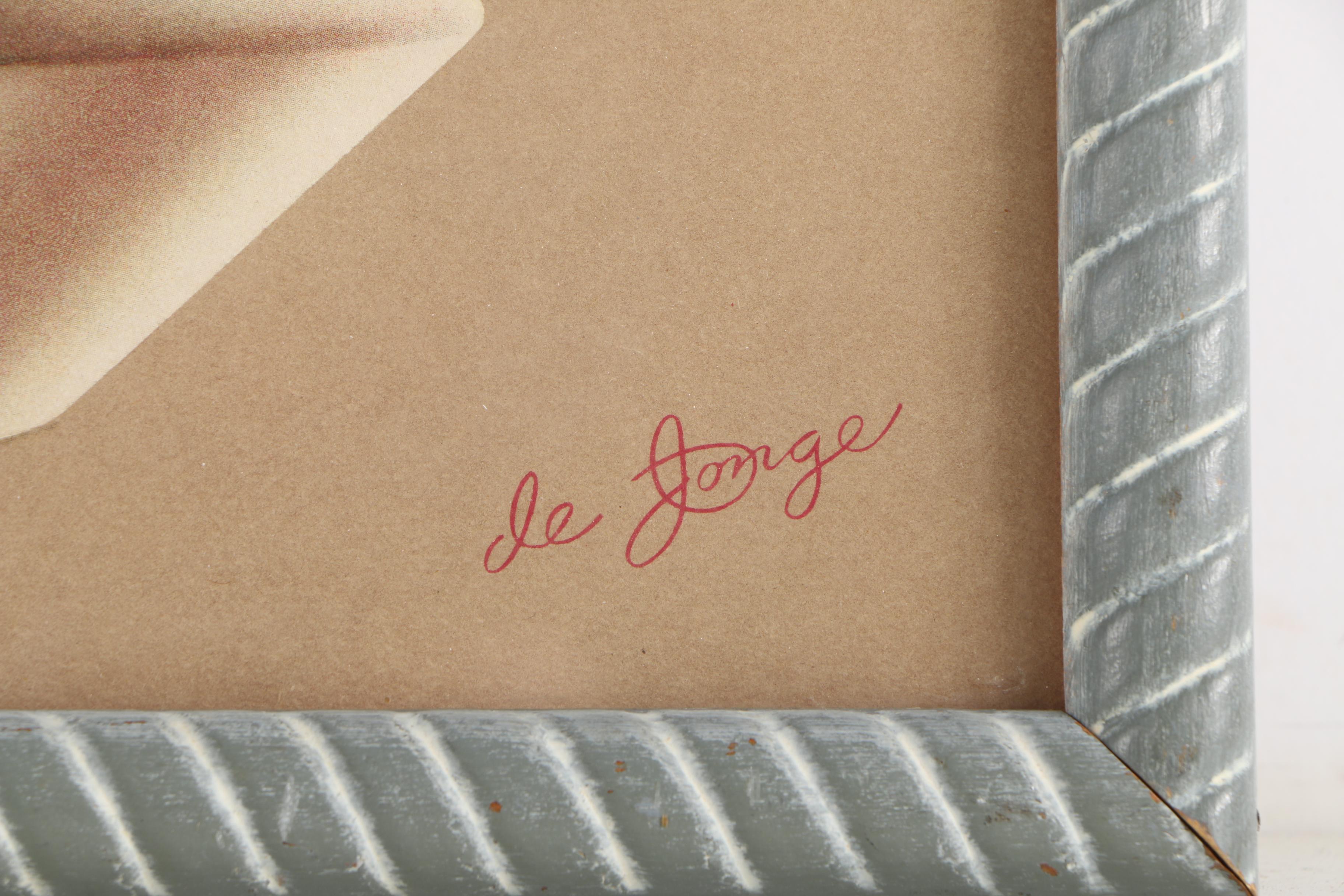 Offset Lithograph After Sanford De Jonge's Painting of Lilies