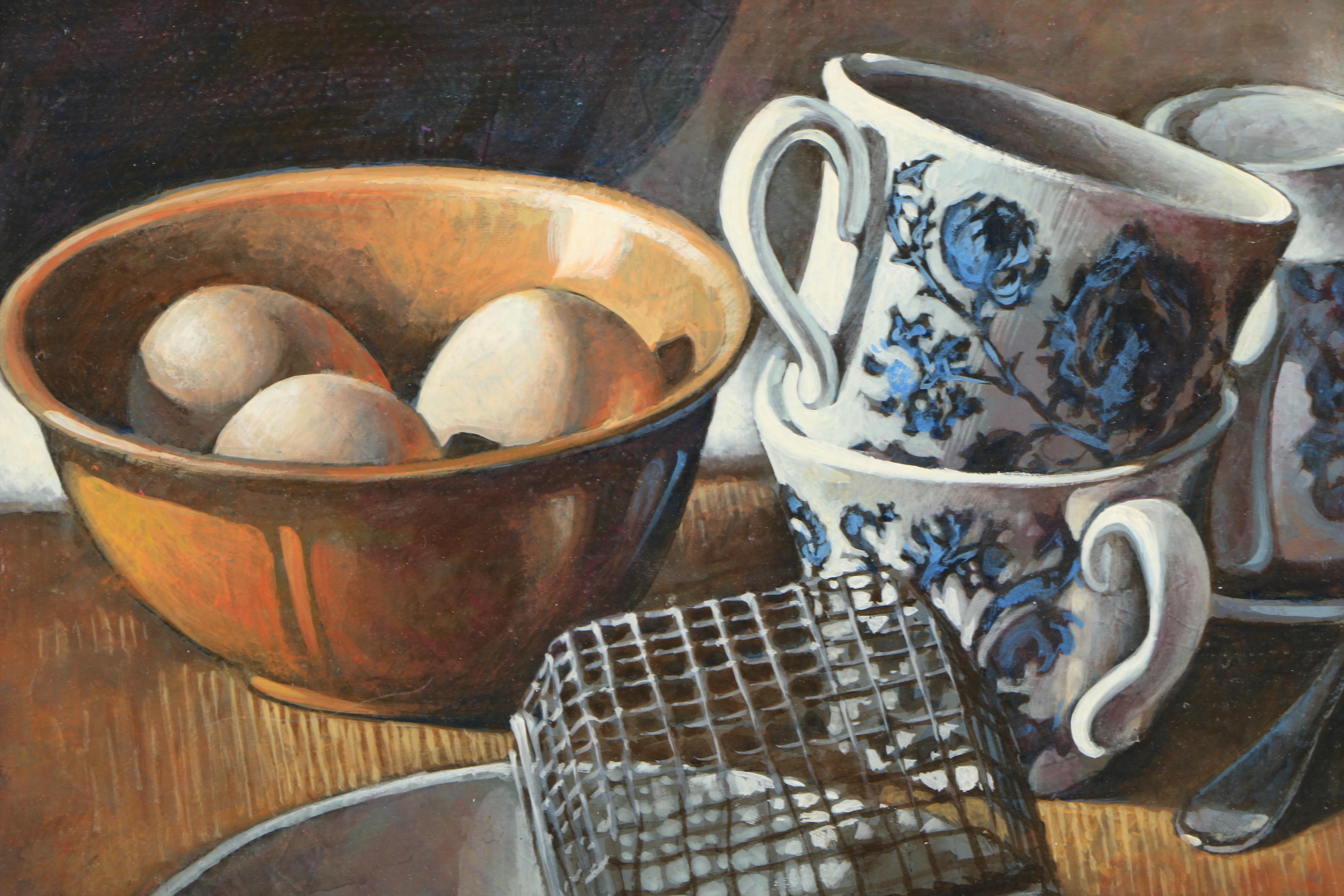 Marv Espe Acrylic Painting "Antiques & Eggs"