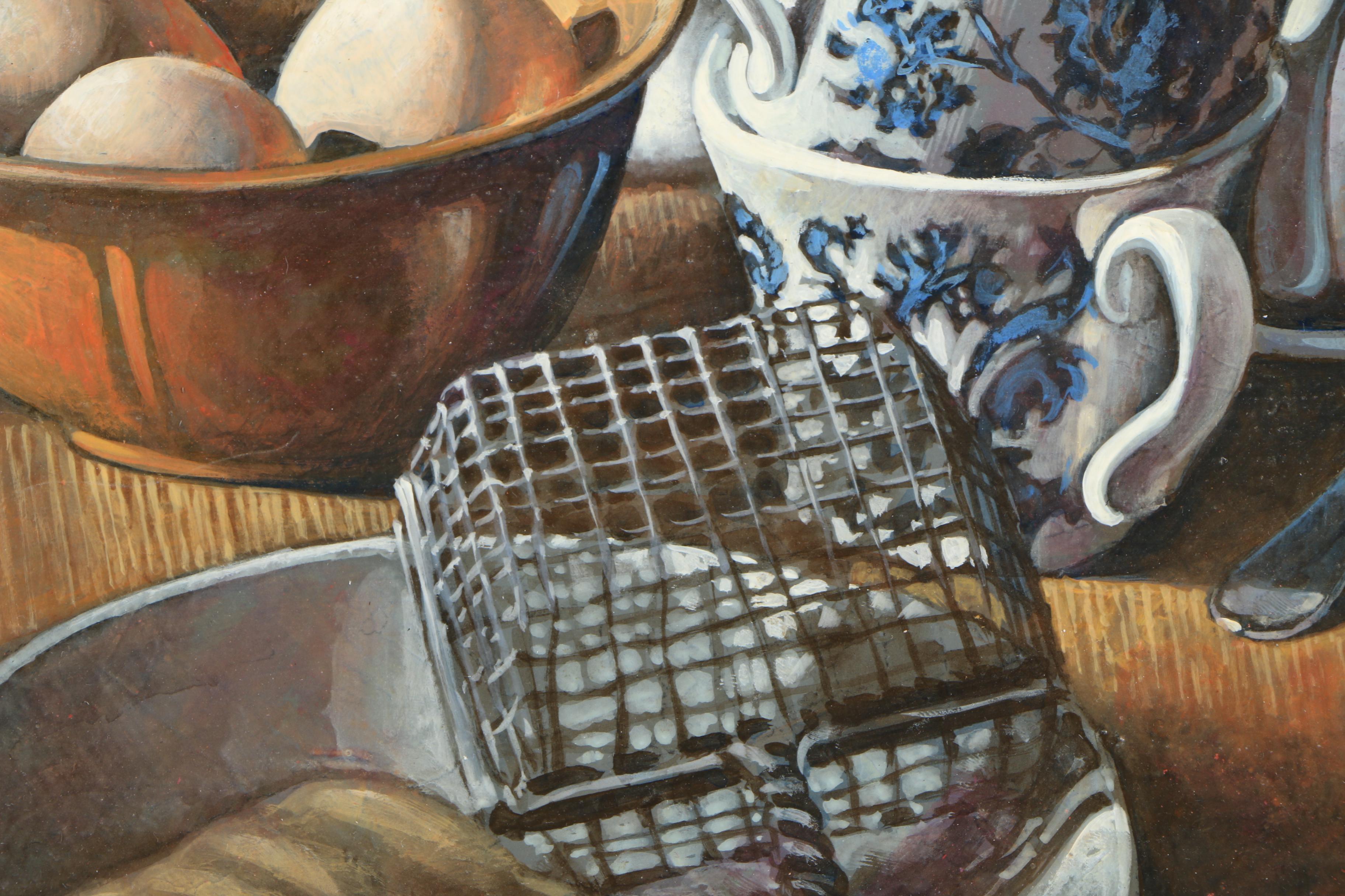 Marv Espe Acrylic Painting "Antiques & Eggs"