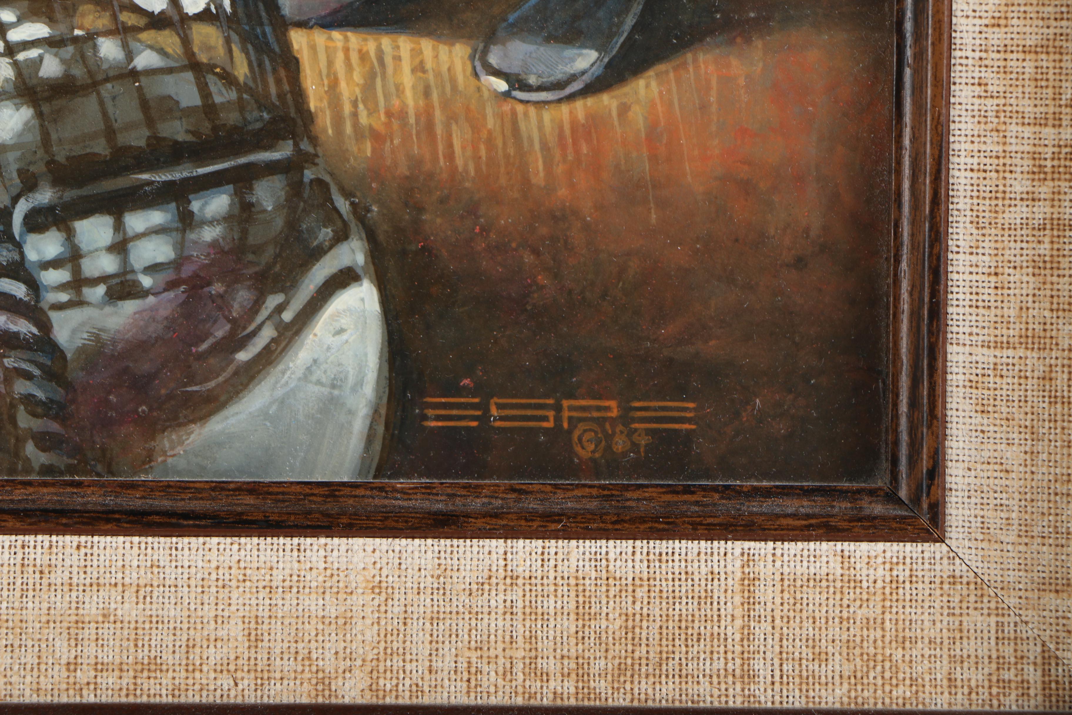 Marv Espe Acrylic Painting "Antiques & Eggs"