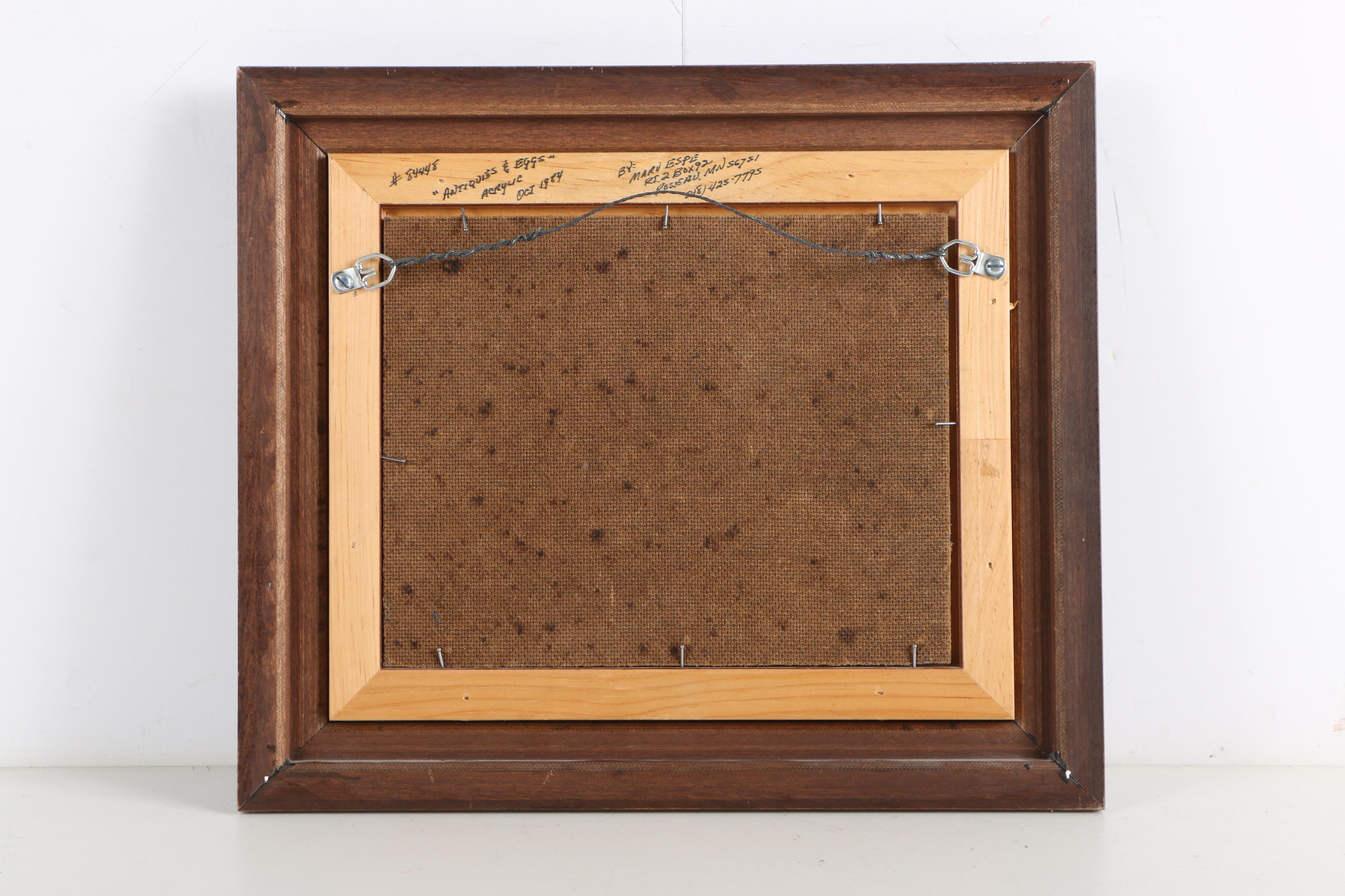 Marv Espe Acrylic Painting "Antiques & Eggs"