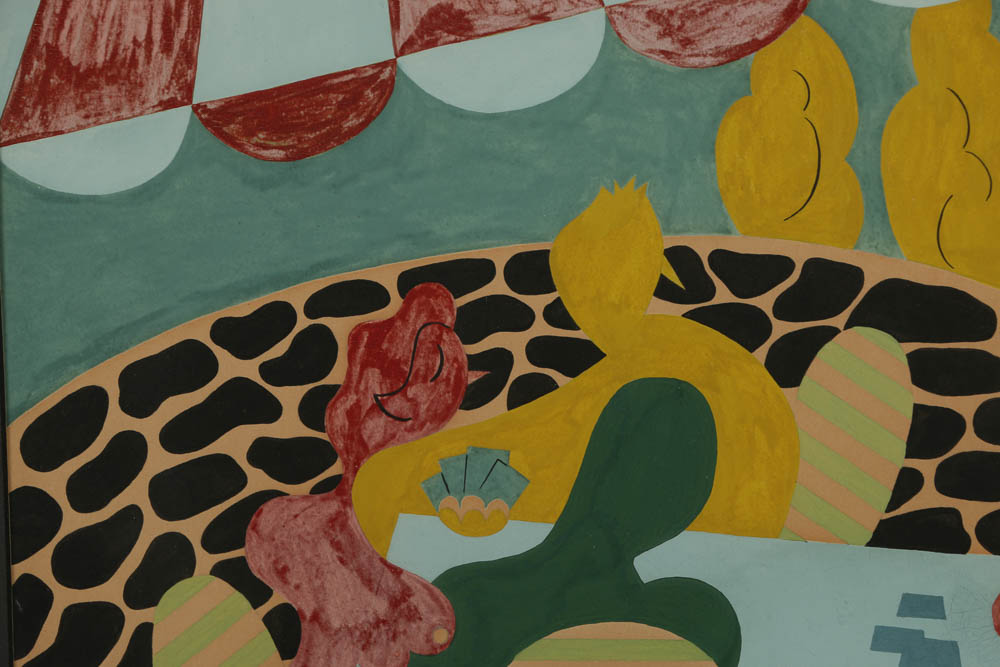 Modernist Gouache Painting on Paper