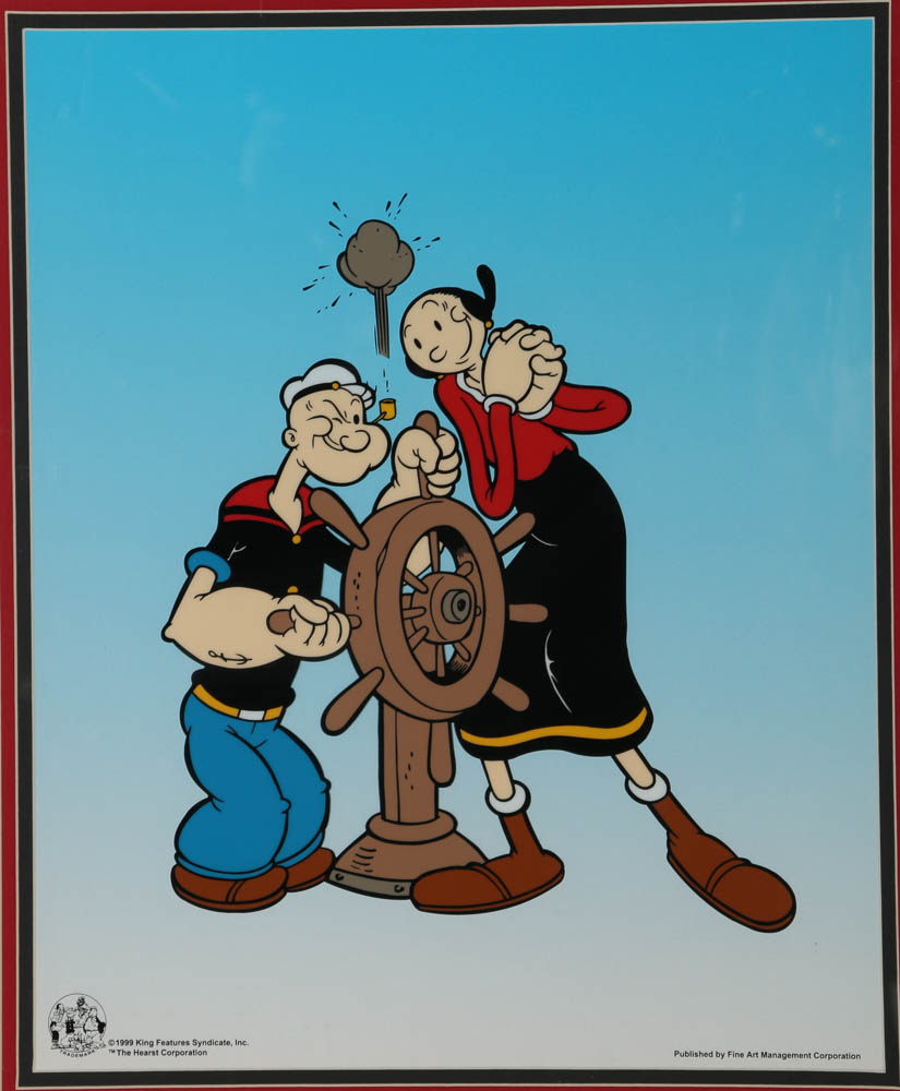 Serigraph Print on Celluloid "Popeye and Olive Oyl"