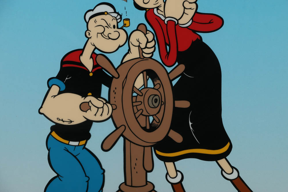 Serigraph Print on Celluloid "Popeye and Olive Oyl"