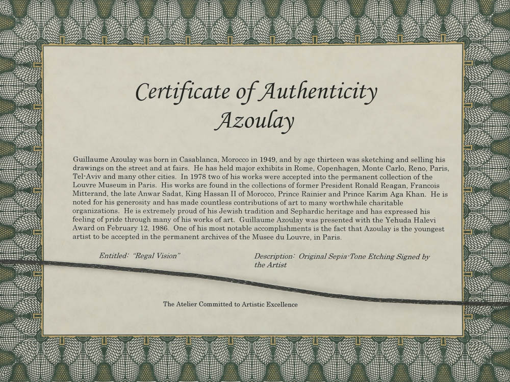 Guillaume Azoulay Etching "Regal Vision"