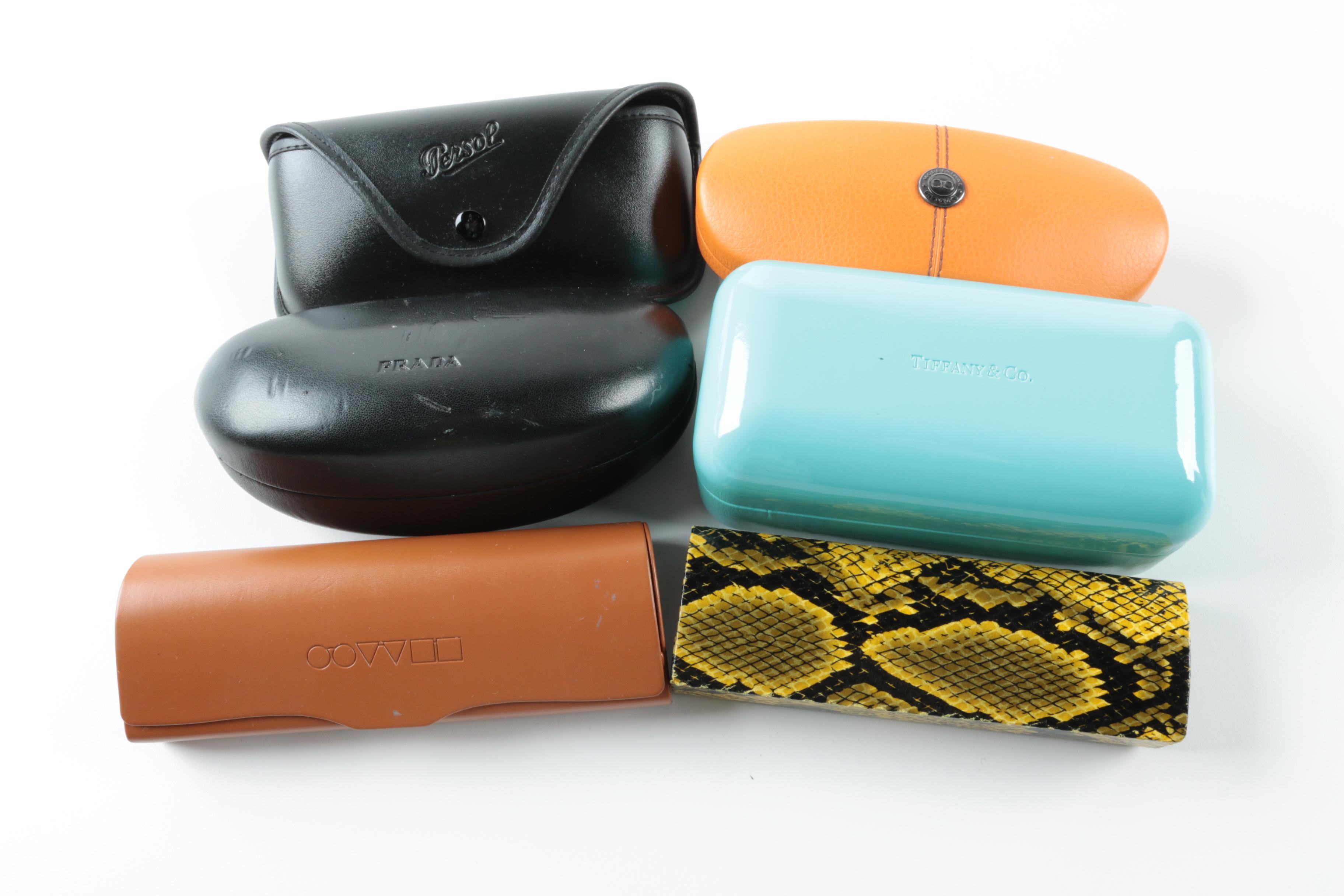 Assorted Brand Name Boxes and Eyeglass Cases