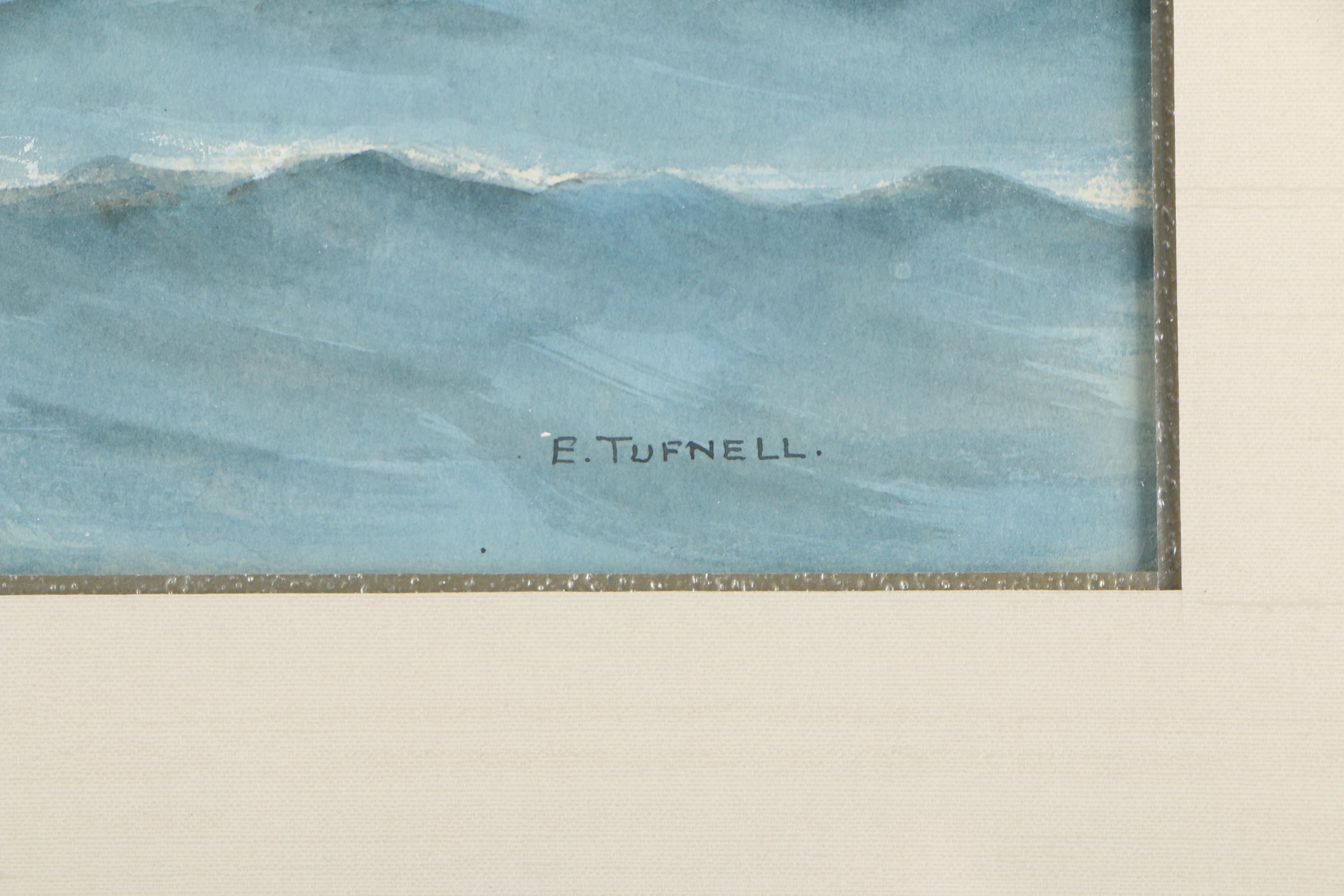 E. Tufnell Watercolor Nautical Painting "Nina 1492"