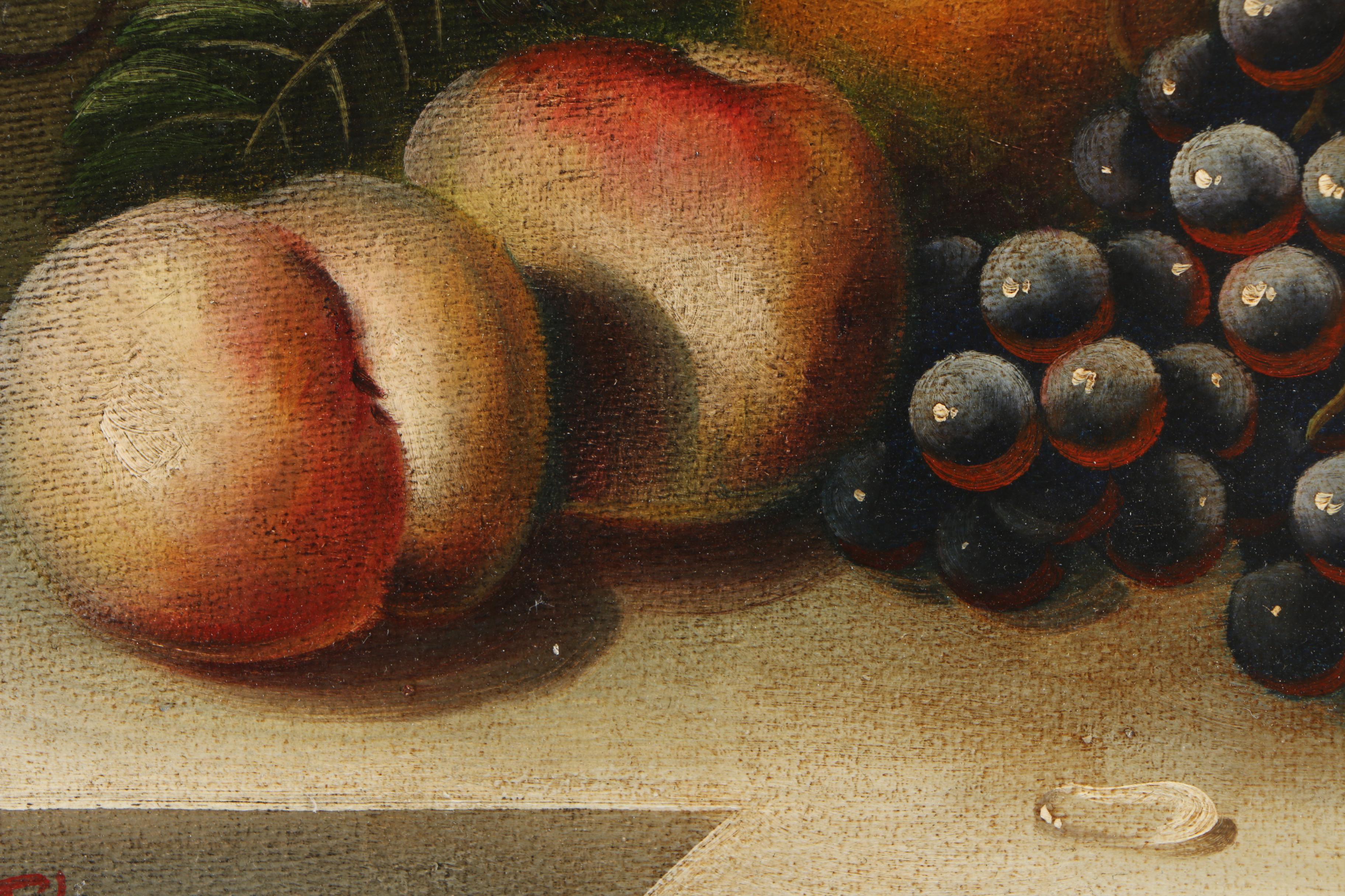 Therese Oil Painting of Still Life with Fruit and Vase