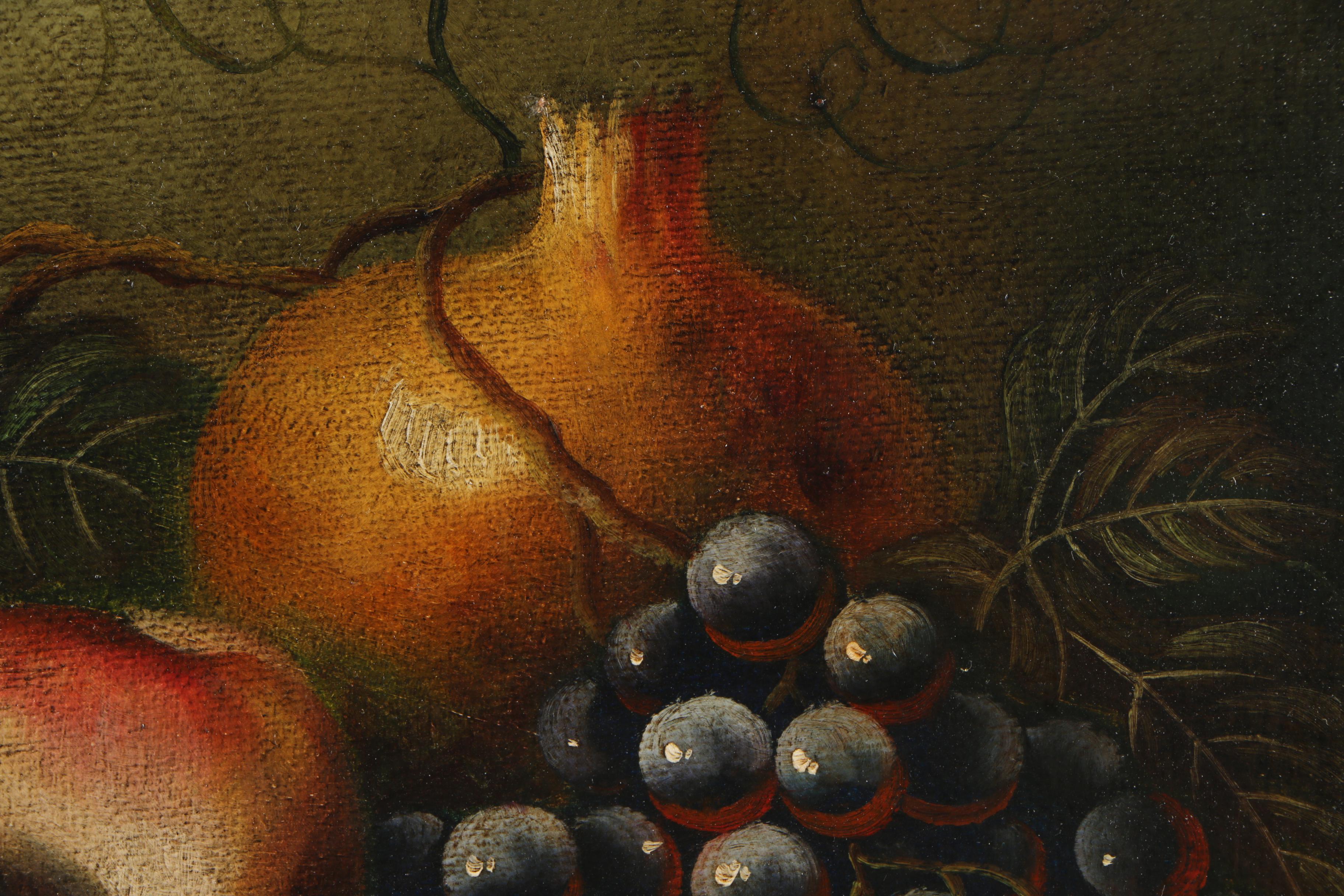 Therese Oil Painting of Still Life with Fruit and Vase
