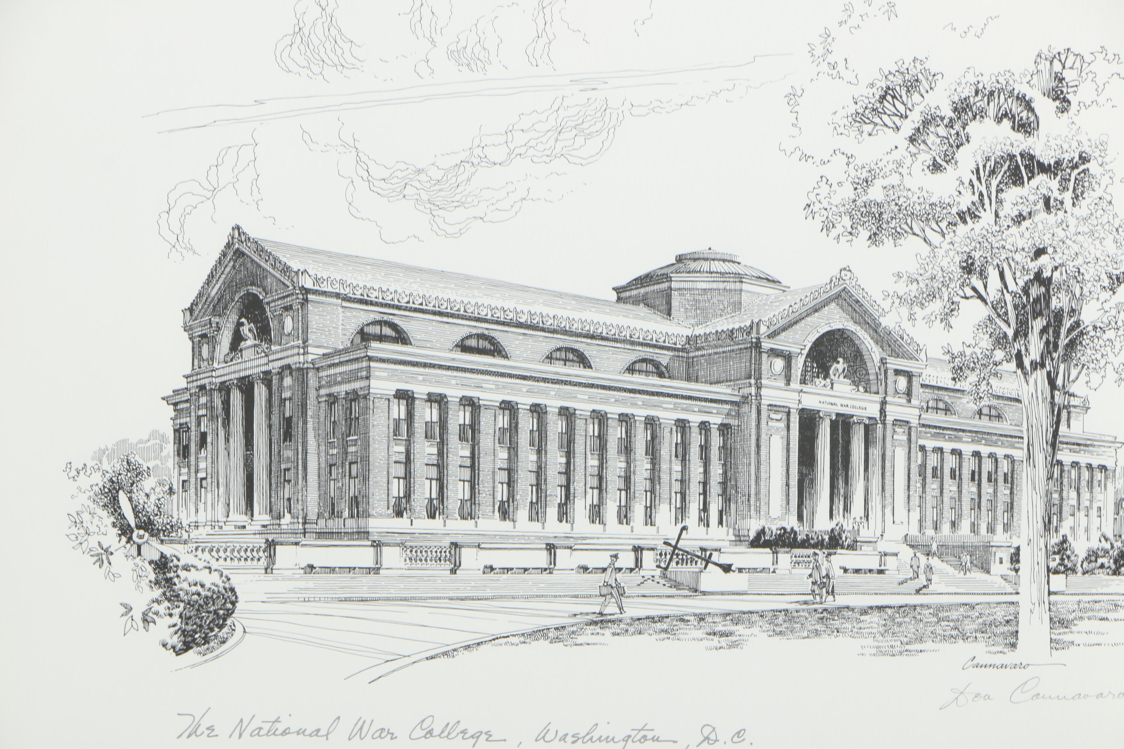 Don Cannavaro Late 20th-Century Halftone Print "The National War College"