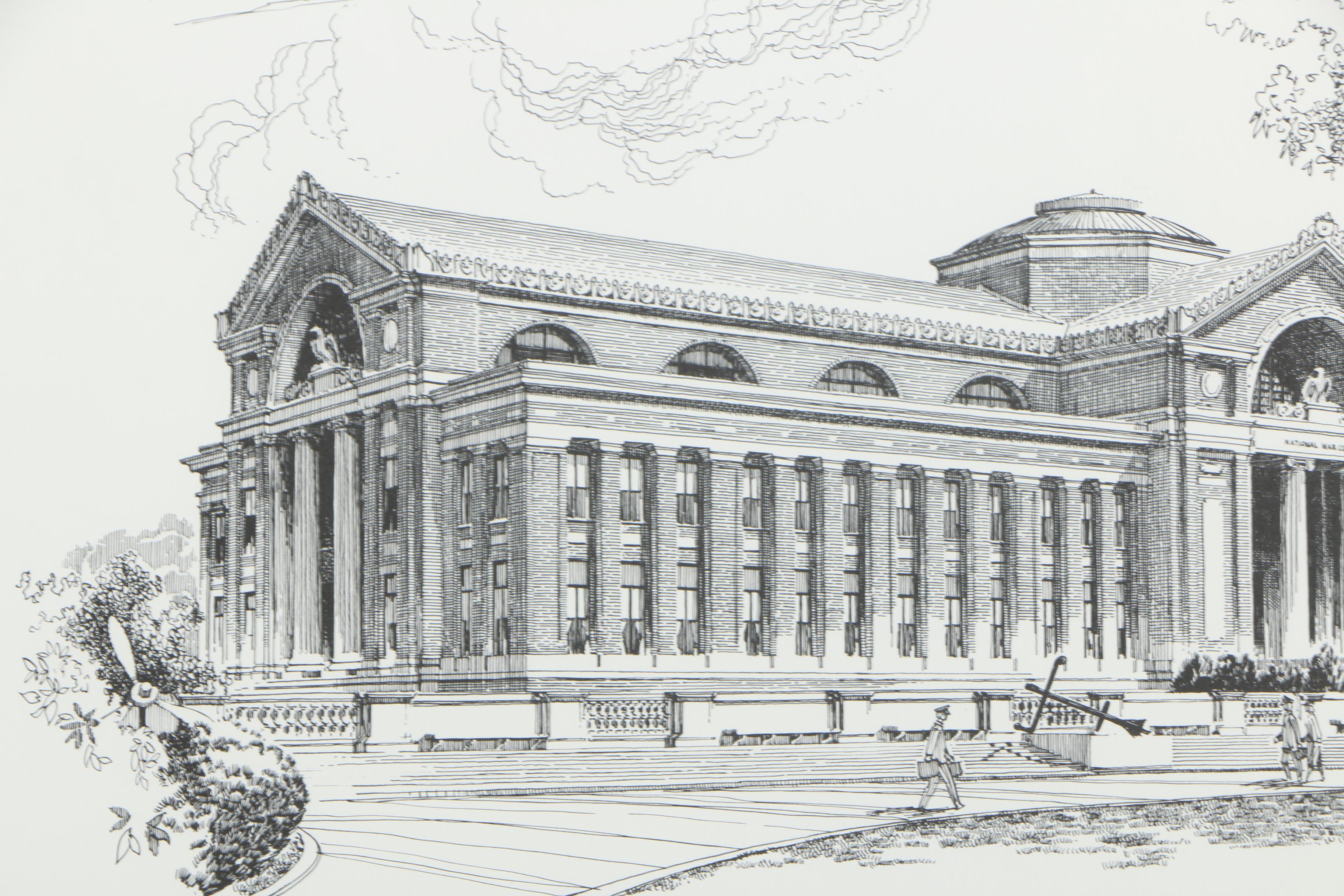 Don Cannavaro Late 20th-Century Halftone Print "The National War College"