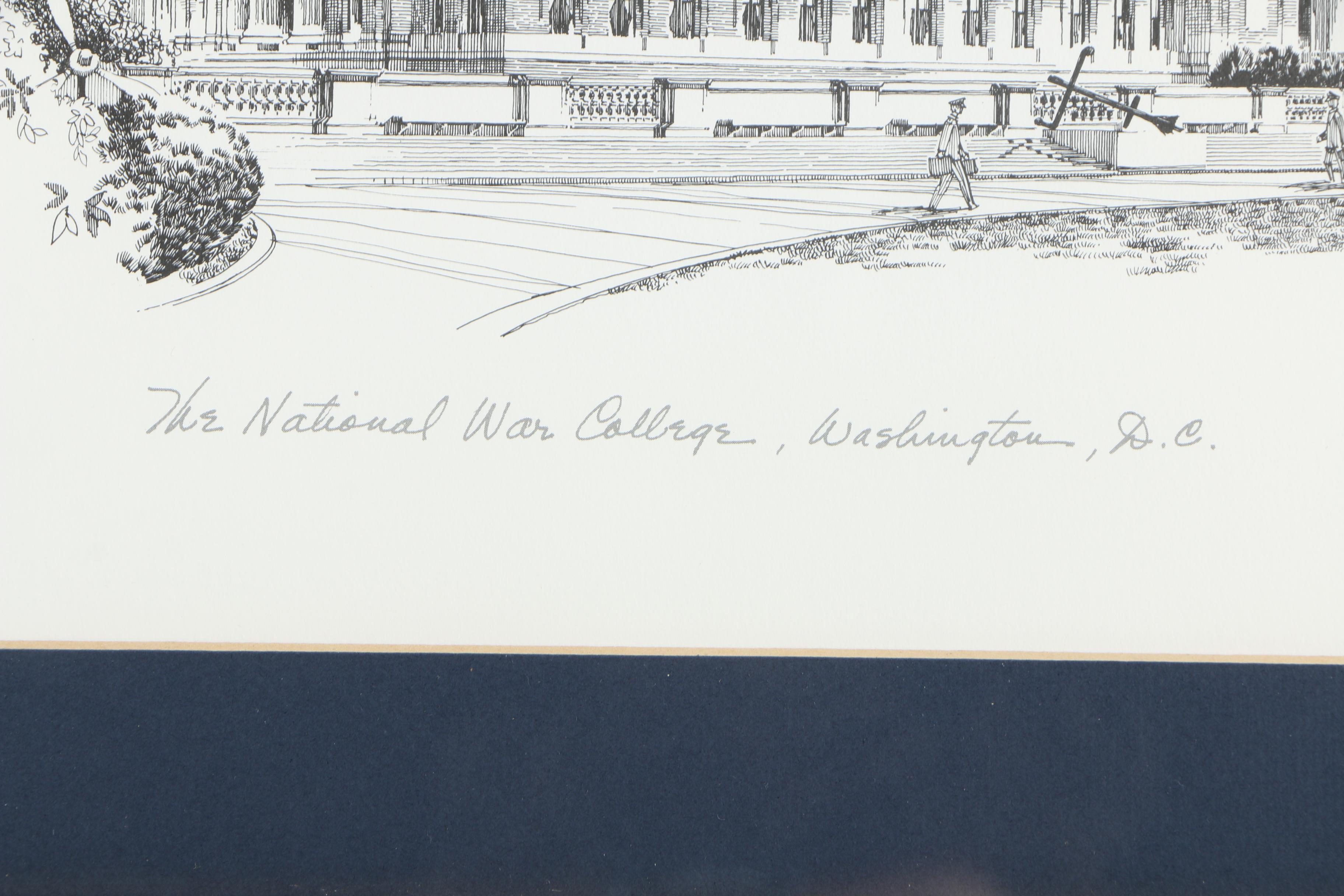 Don Cannavaro Late 20th-Century Halftone Print "The National War College"