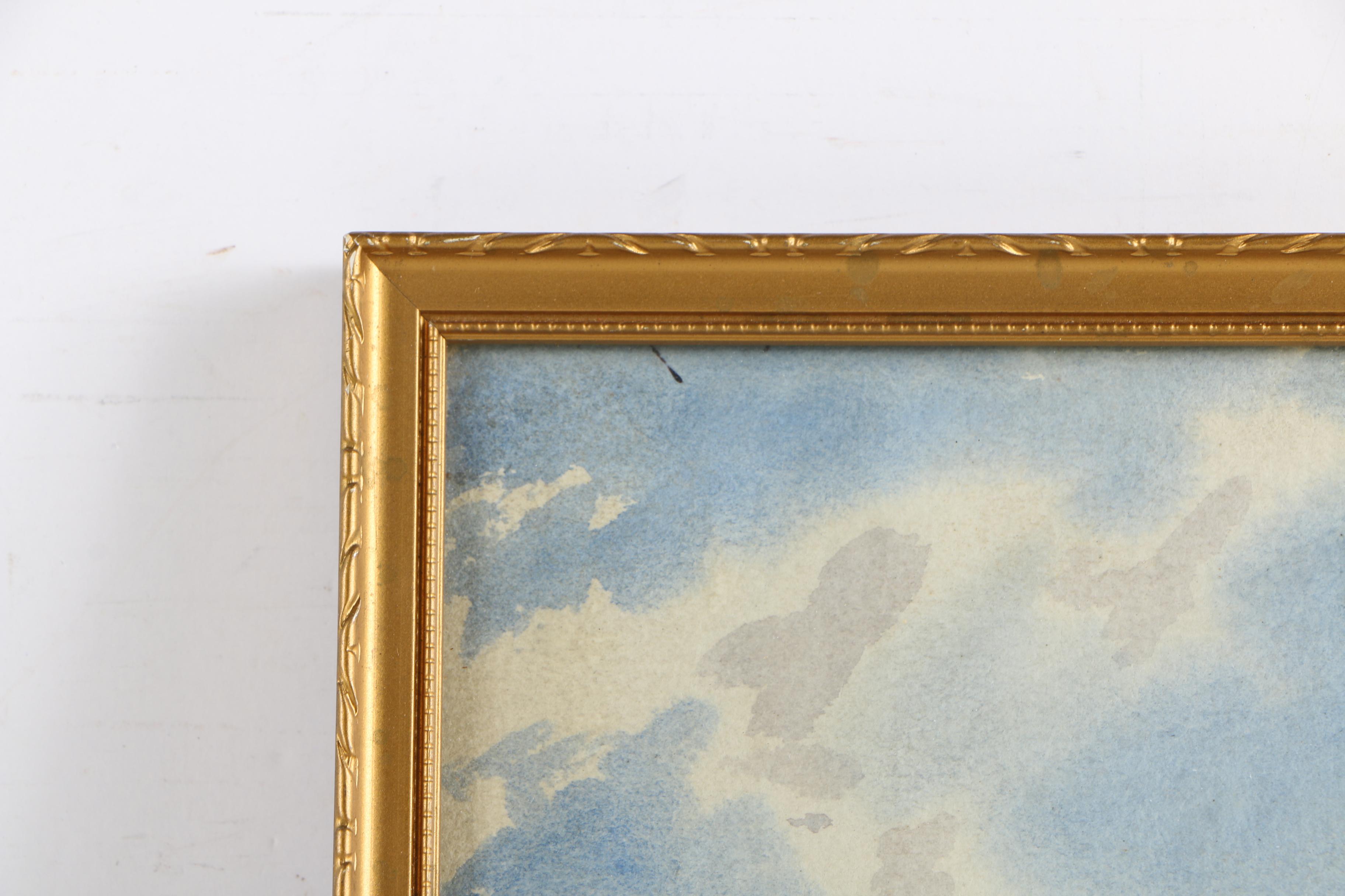 1952 Watercolor Painting of Waterfront Scene