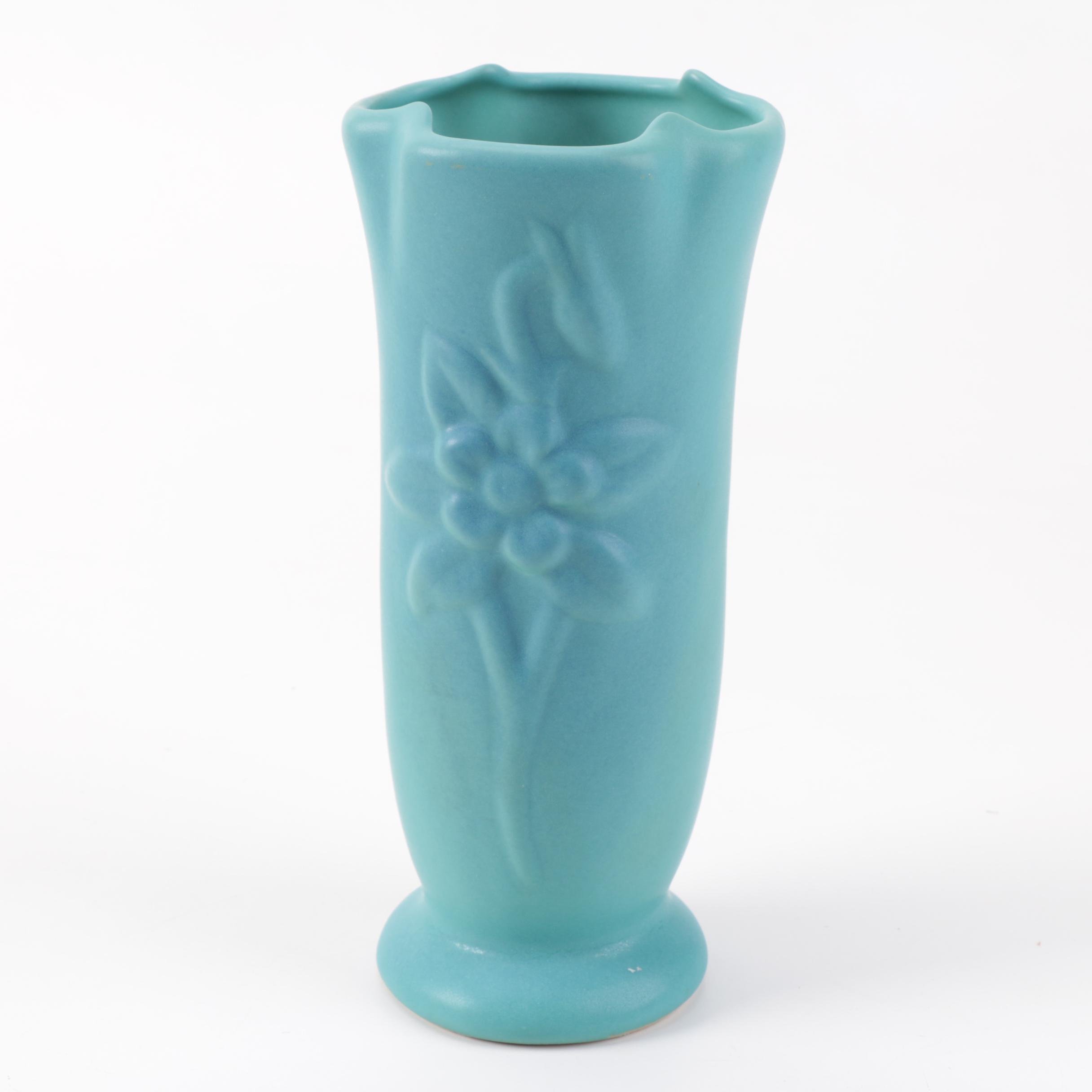 Van Briggle "Columbine" Vase in Ming Blue
