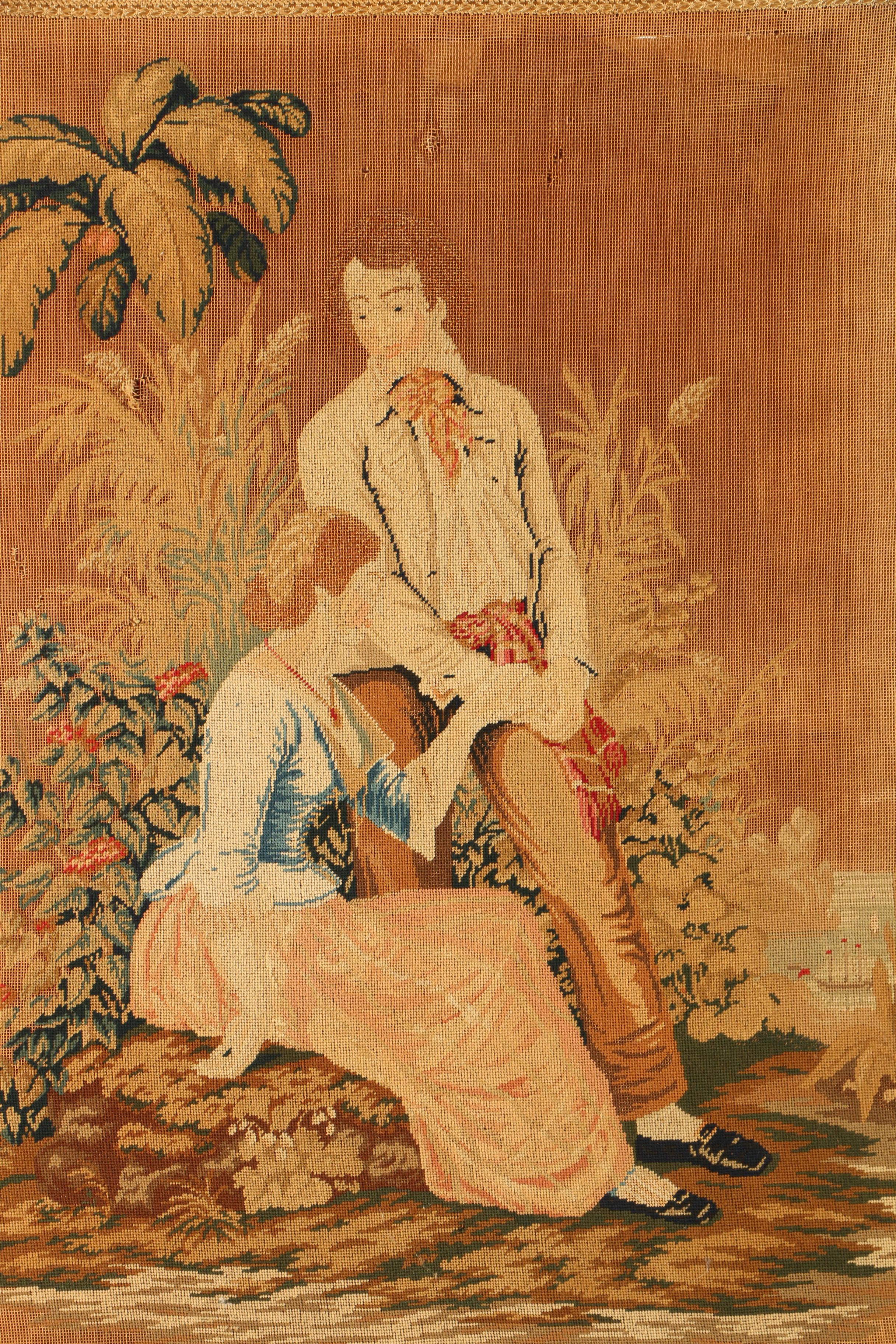 Vintage French Style Petit Point Fireplace Screen