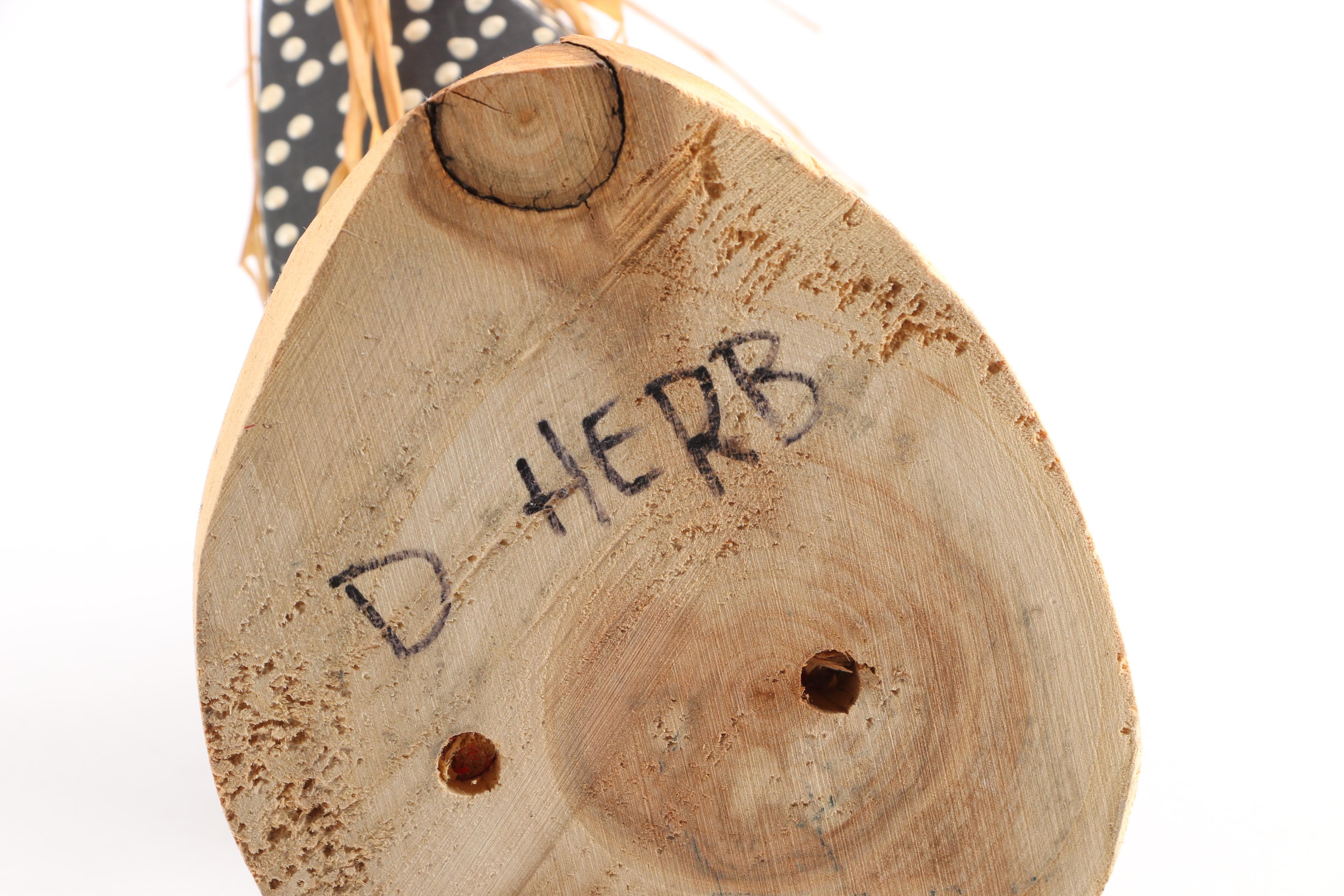 Wood and Papier-Mâché Folk Art Style Chicken Figures Including D. Herb