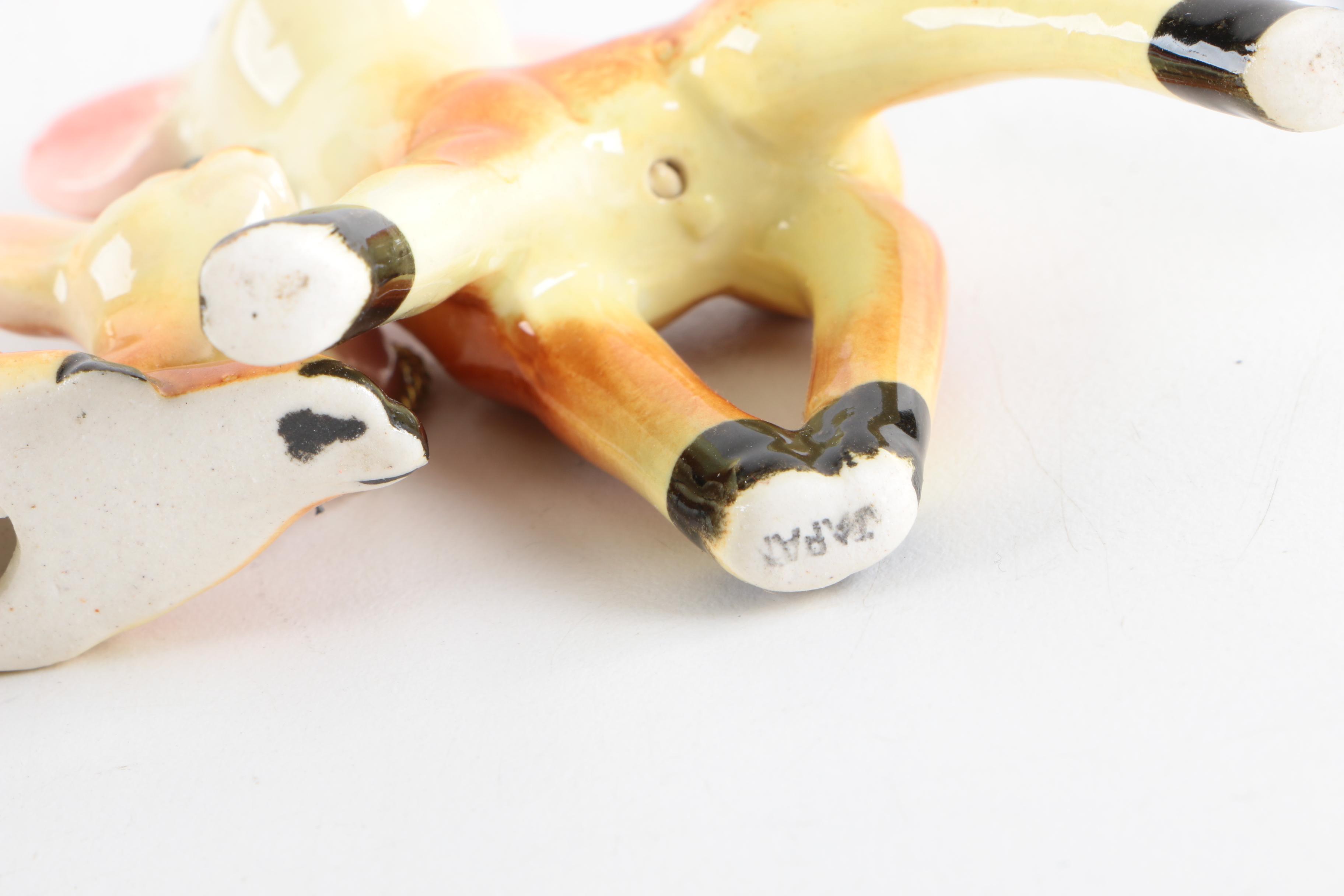 Vintage Porcelain Animal Figurines with Babies from Japan