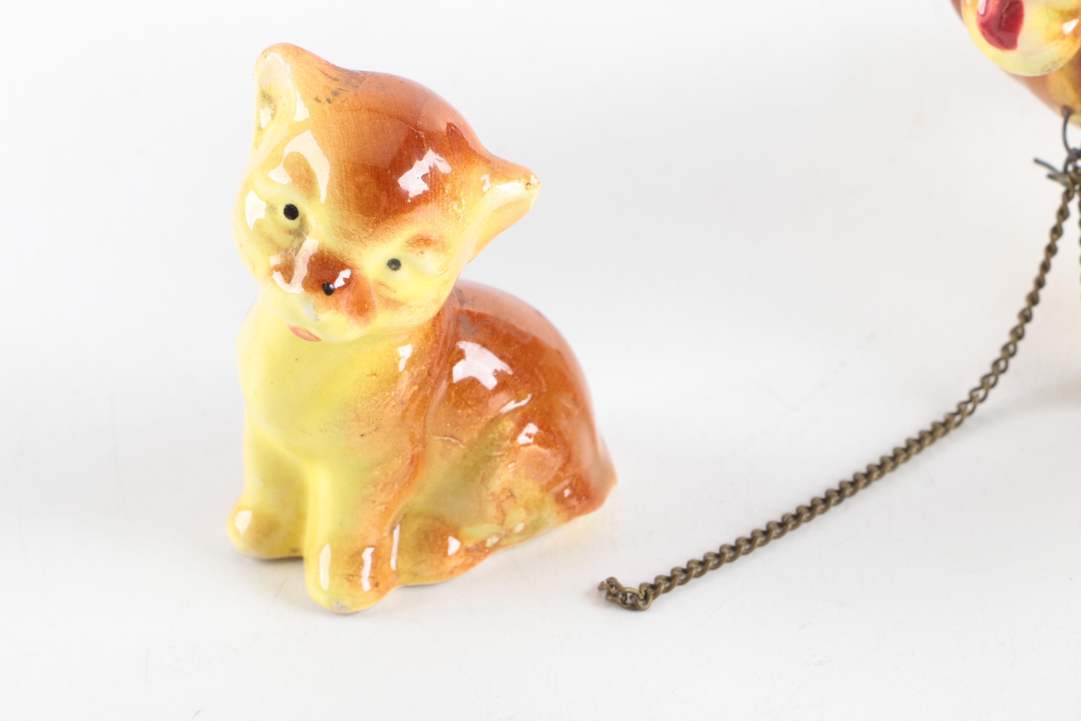 Vintage Porcelain Animal Figurines with Babies from Japan