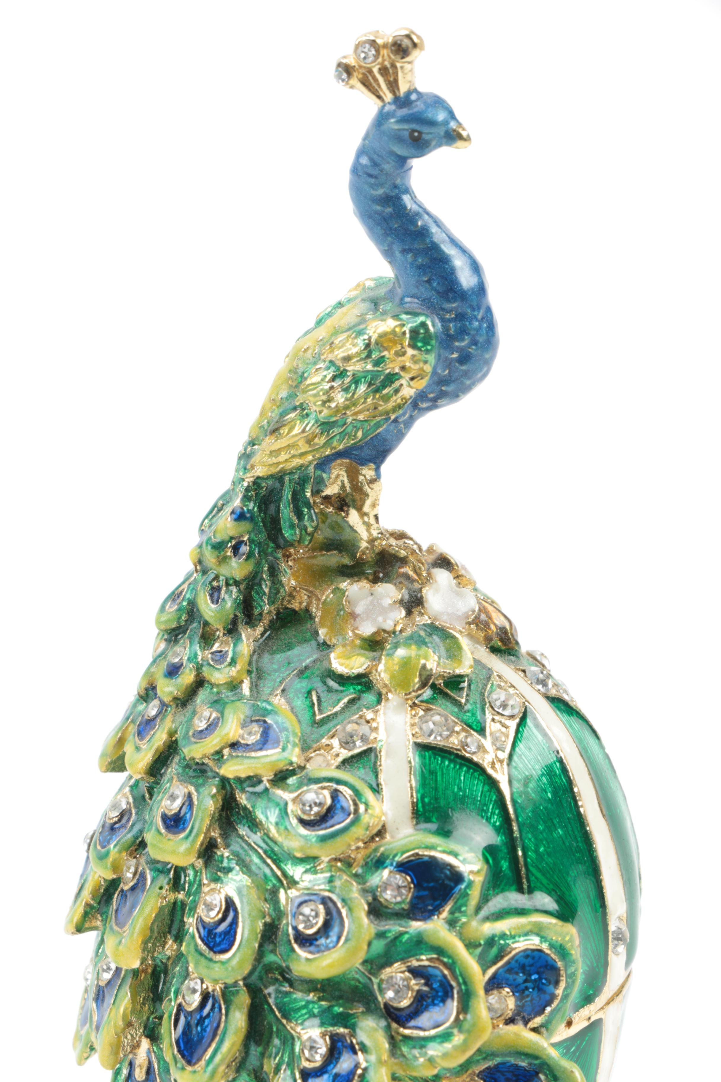 Sorelle Enamel Peacock Trinket Box