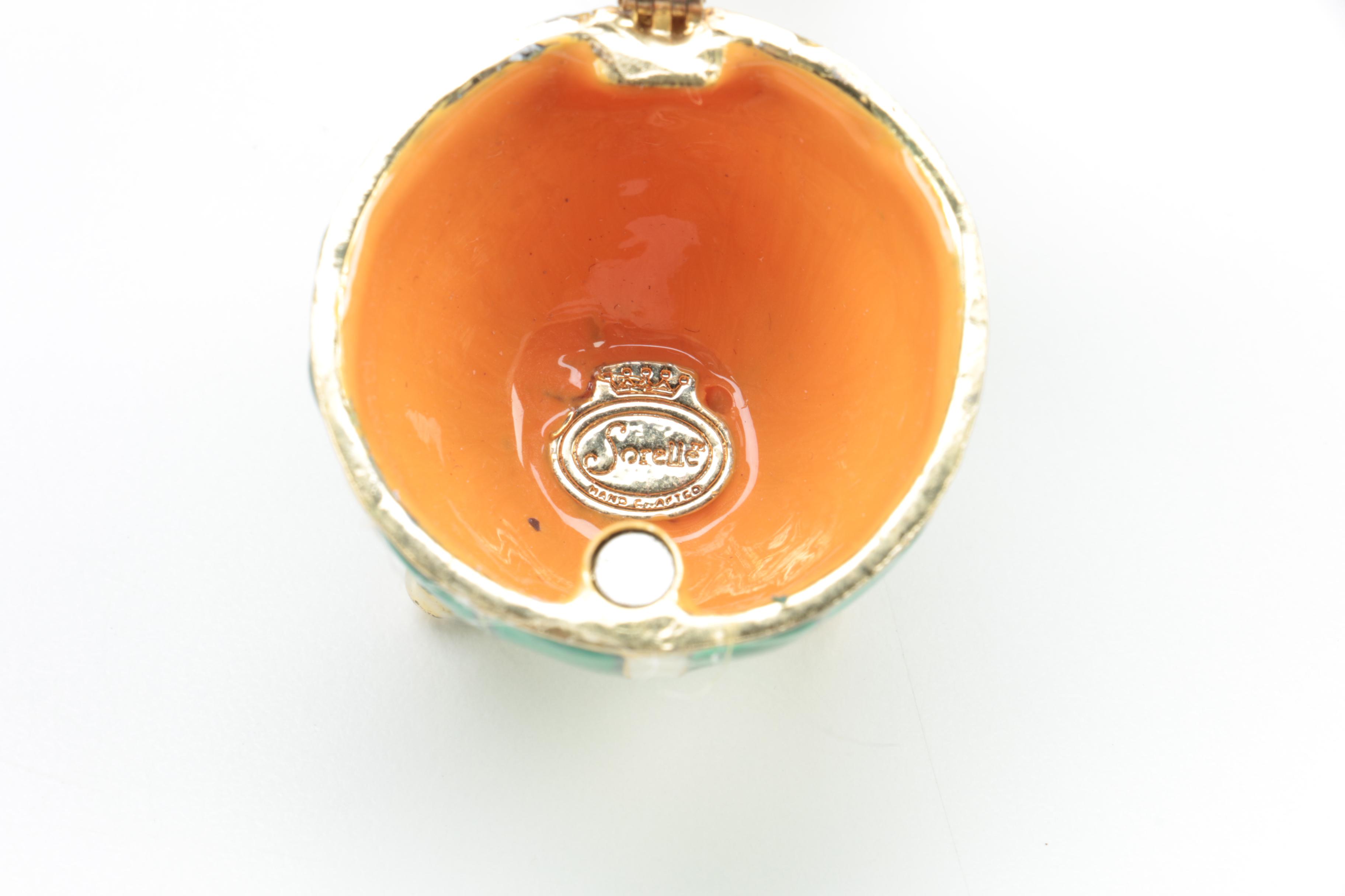 Sorelle Enamel Peacock Trinket Box