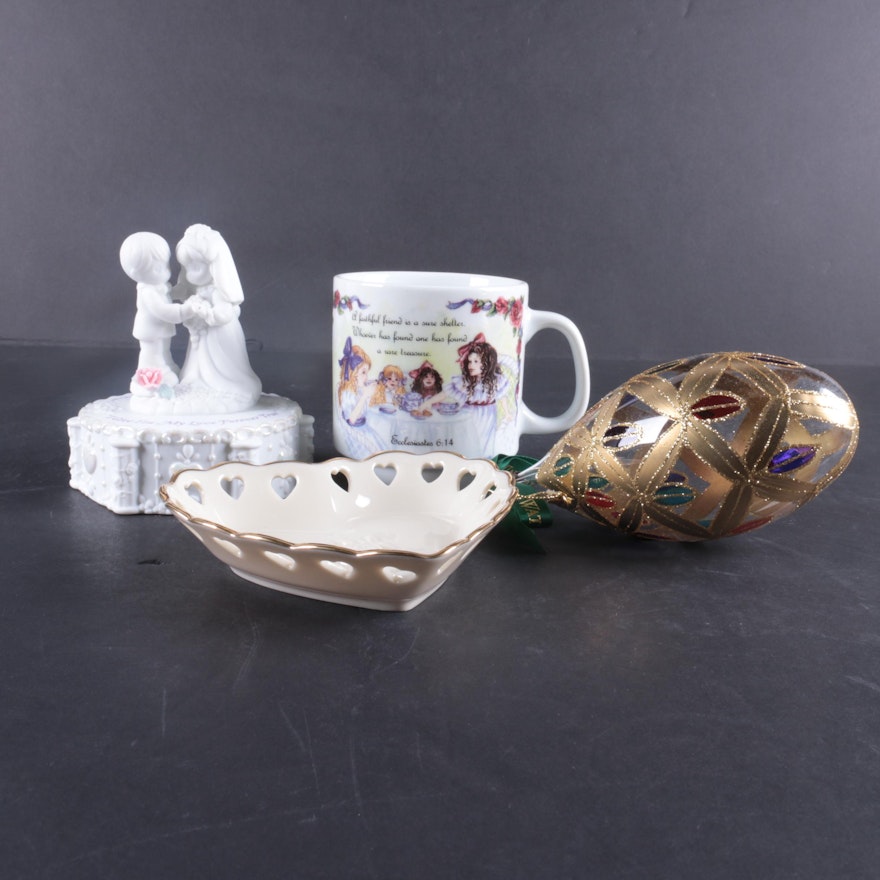 Collectibles Featuring Waterford "Holiday Heirloom" and Precious Moments