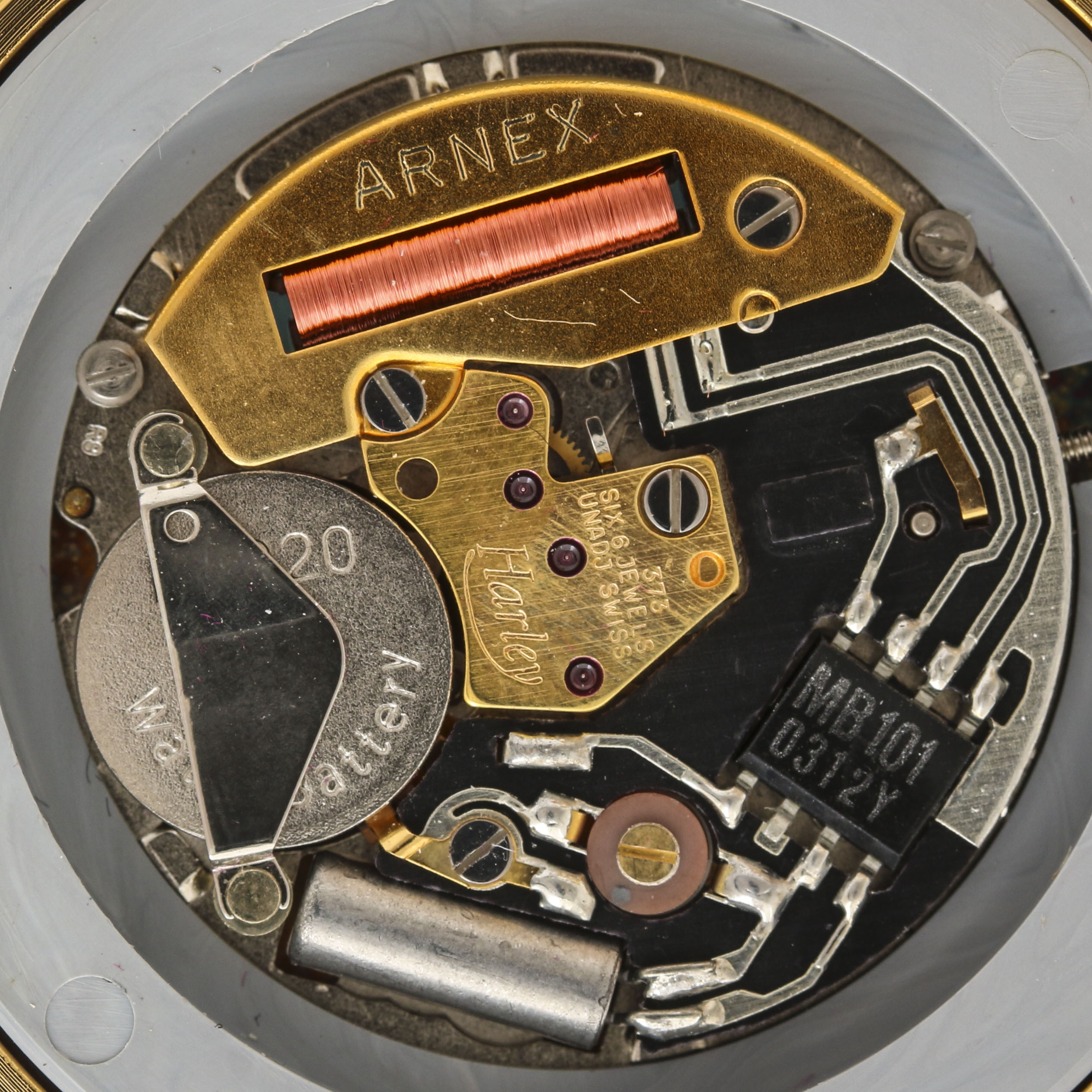 Arnex Gold Tone Hunting Case Watch With Gold Plated Fob