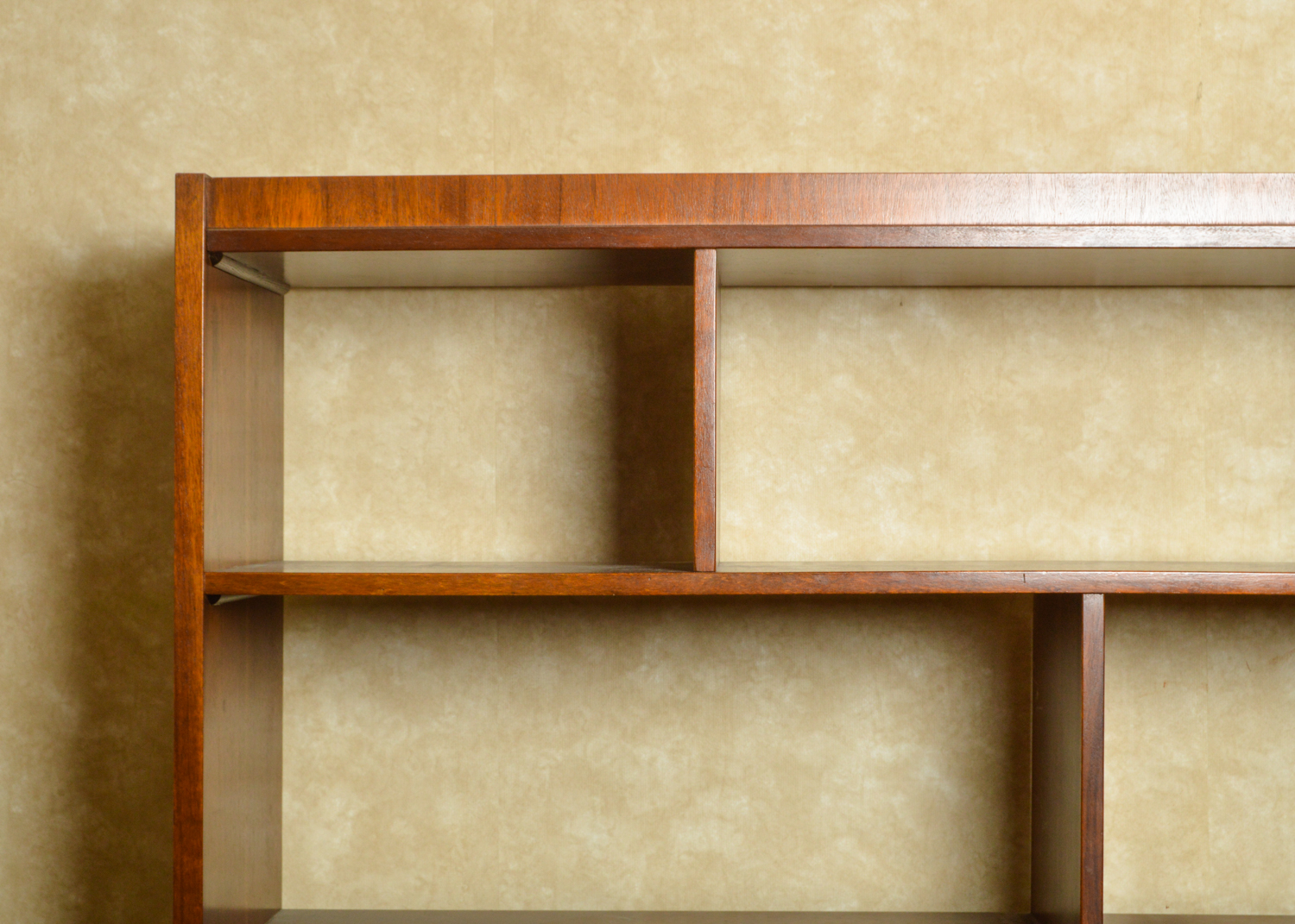 Vintage Mid Century Modern Walnut Bookcase Cabinet with Desk by Stanley