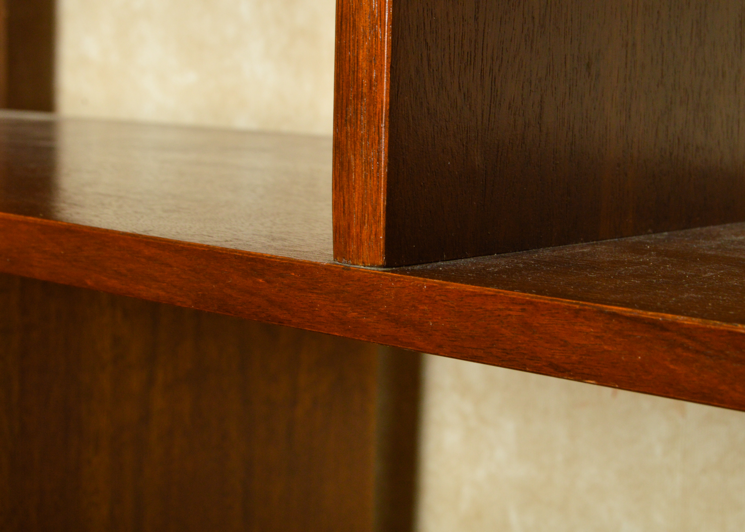 Vintage Mid Century Modern Walnut Bookcase Cabinet with Desk by Stanley