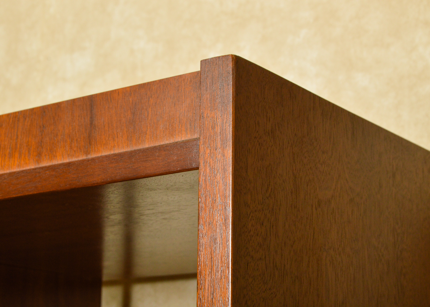 Vintage Mid Century Modern Walnut Bookcase Cabinet with Desk by Stanley