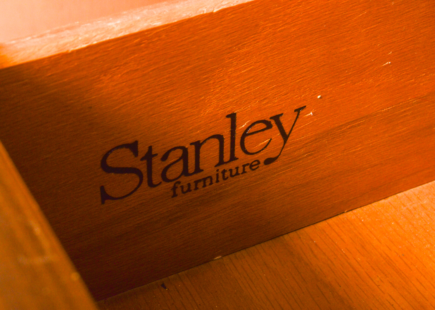 Vintage Mid Century Modern Walnut Bookcase Cabinet with Desk by Stanley