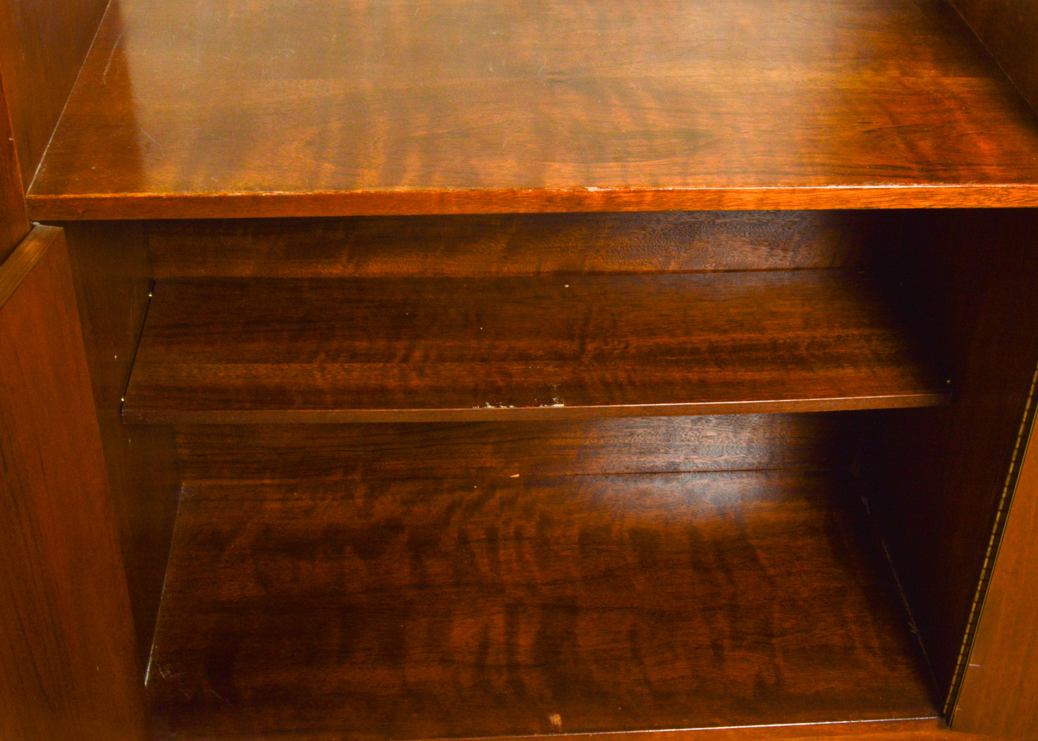 Vintage Mid Century Modern Walnut Bookcase Cabinet with Desk by Stanley